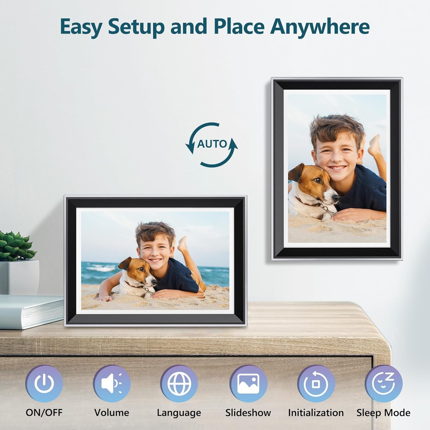 Atatat 10.1 Inch WiFi Digital Photo Frame, Electronic Smart Picture Frame with IPS Touch Screen, Internal 32GB Storage & Multi-User Binding, Easy Set Up and Instantly Photo Upload via APP or EMAIL - Image 6