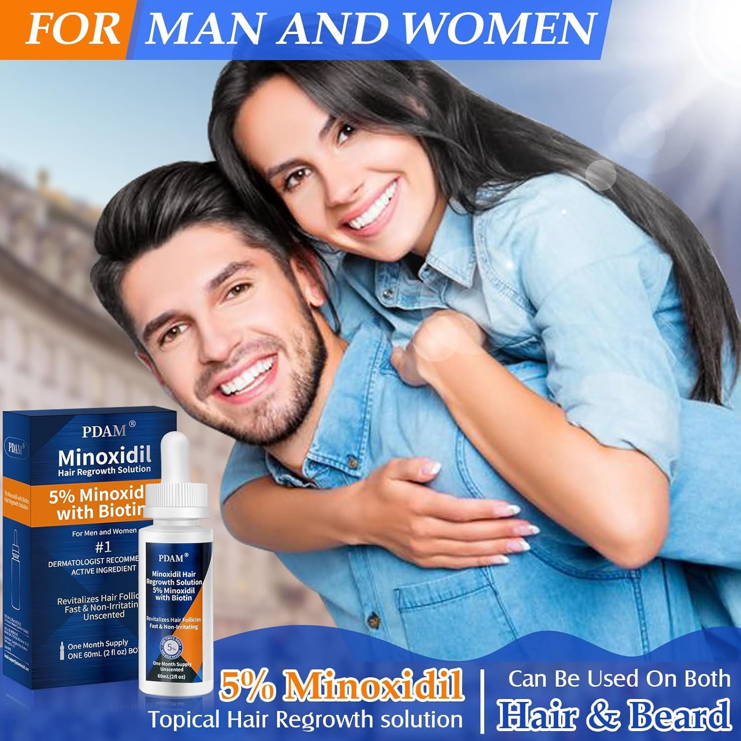 Minoxidil for Men and Women Hair Growth - 5% Minoxidil Drops for Hair Beard Growth, Topical Minoxidil Solution Hair Regrow Serum for Men, Extra Strength Hair Loss Treatments for Women(2 FL OZ) - Image 3