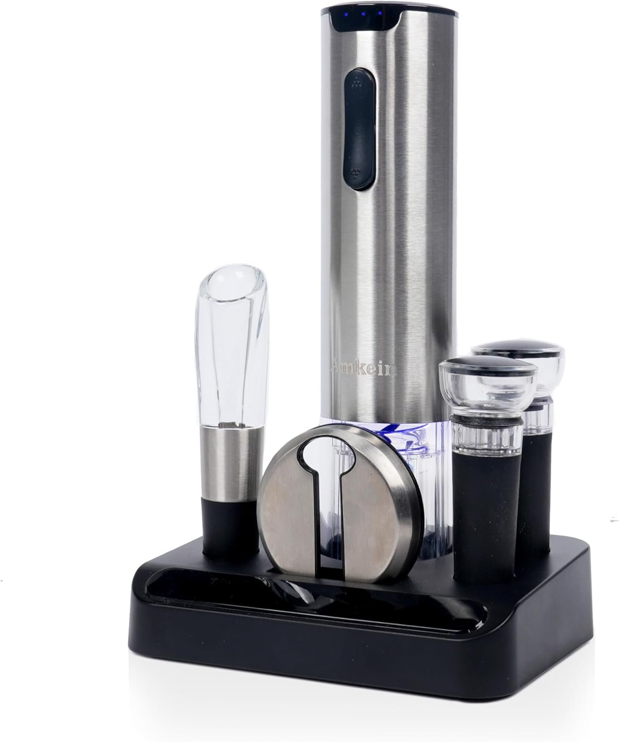 Electric Wine Opener, Automatic Electric Wine Bottle Corkscrew Opener Gift Set - Includes a Charging Wine Bottle Opener, Wine Aerator, Vacuum Wine Preserver, Storage Base, Foil Cutter & USB Cable - Image 2