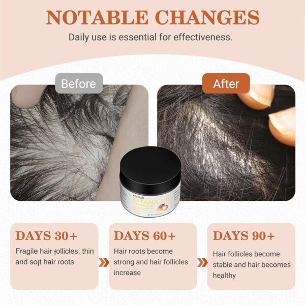 100% Natural Pure Batana Oil for Hair Growth, Unrefined & Organic, Sourced from Honduras - Enhances Hair Thickness, Prevents Hair Loss, Repairs Damaged Hair for Men & Women (4.23 fl oz) - Image 5