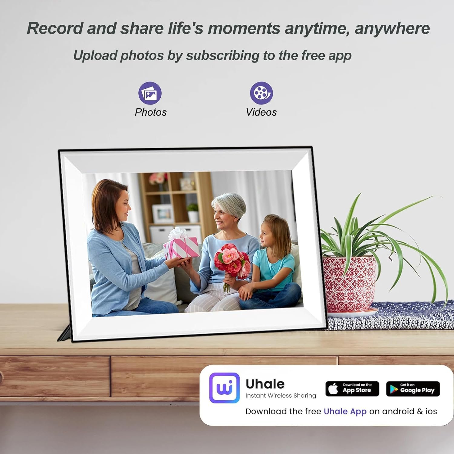 10.1" Digital Picture Frame 32GB Smart WiFi Photo Frame,1280 * 800 HD IPS Touch Screen,Auto-Rotate,Share Photos and Videos via Free App,for Christmas - Image 6