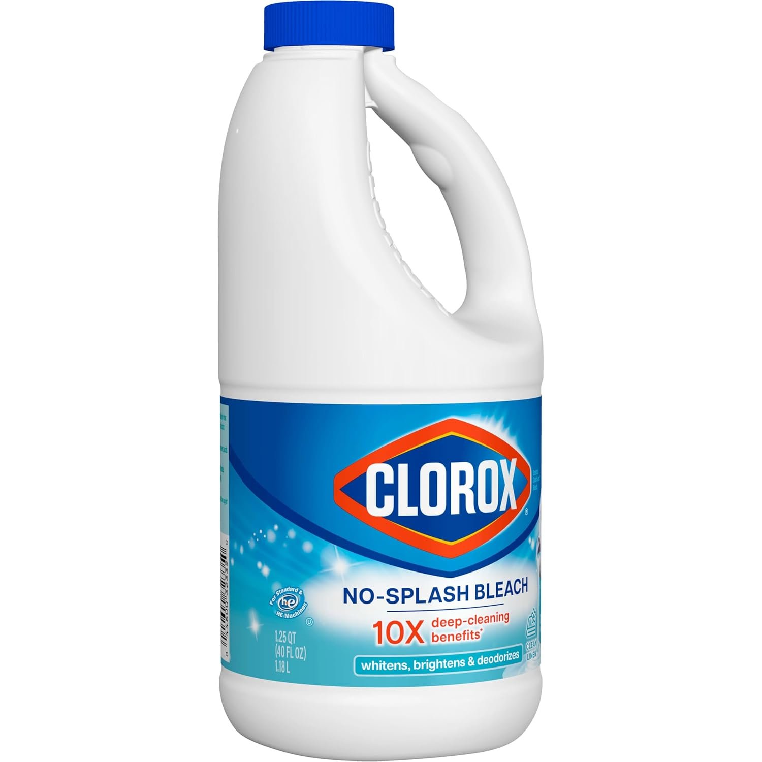 Clorox Splash-Less Bleach, Concentrated Formula, Clean Linen, 40 Ounce Bottle (Package May Vary) - Image 5