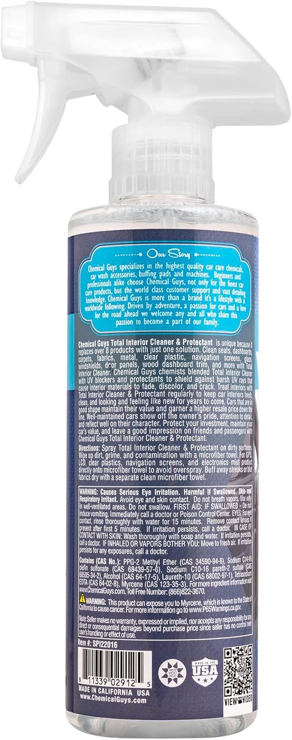 Chemical Guys SPI22016 Total Interior Cleaner and Protectant, Safe for Cars, Trucks, SUVs, Jeeps, Motorcycles, RVs & More, 16 fl oz (Pack of 2) - Image 12