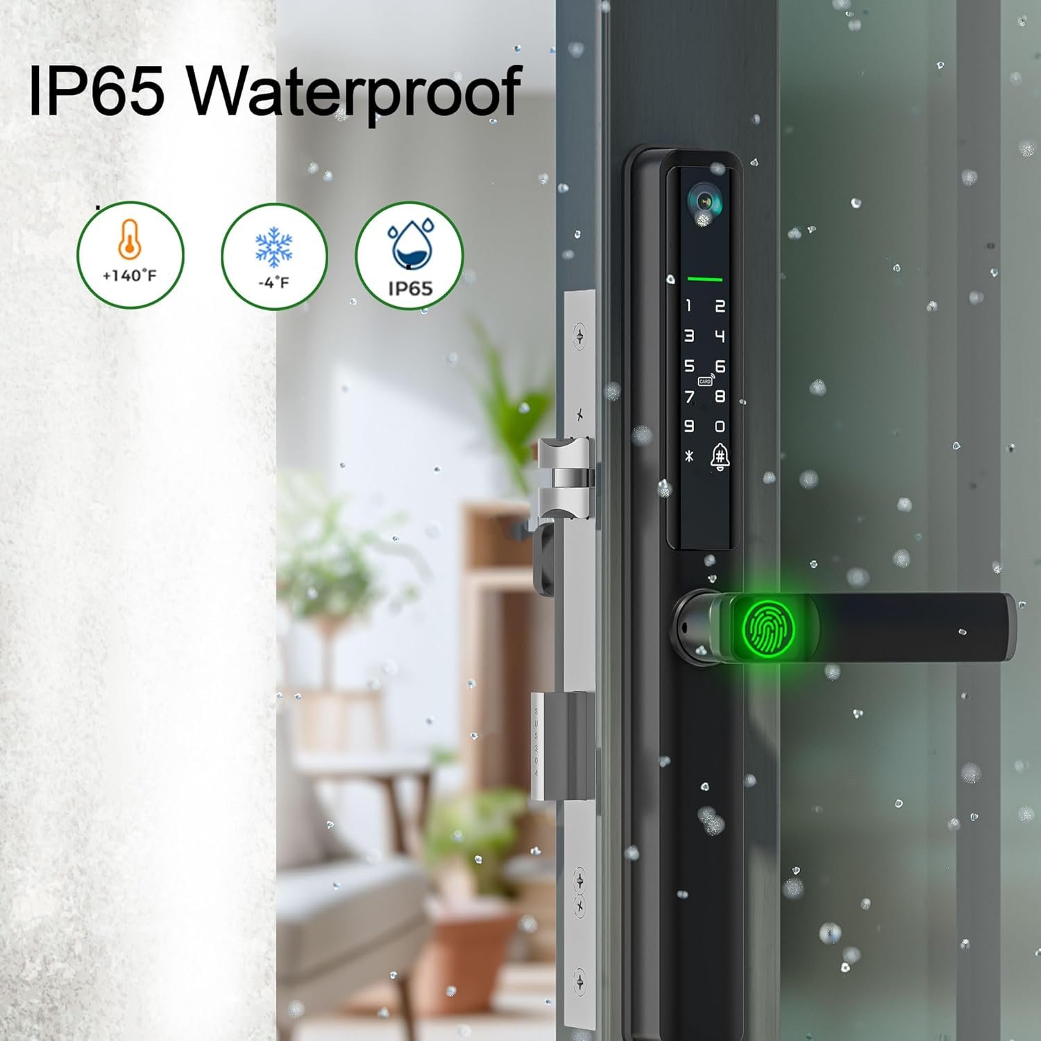 Smart Door Lock with Camera, Electric Lock for Front Door, Mortise Door Lock with Handle, Electronic Door Lock with Doorbell, keyless Door Entry, Fingerprint, Code, IC Card, Key, WiFi, APP - Image 10