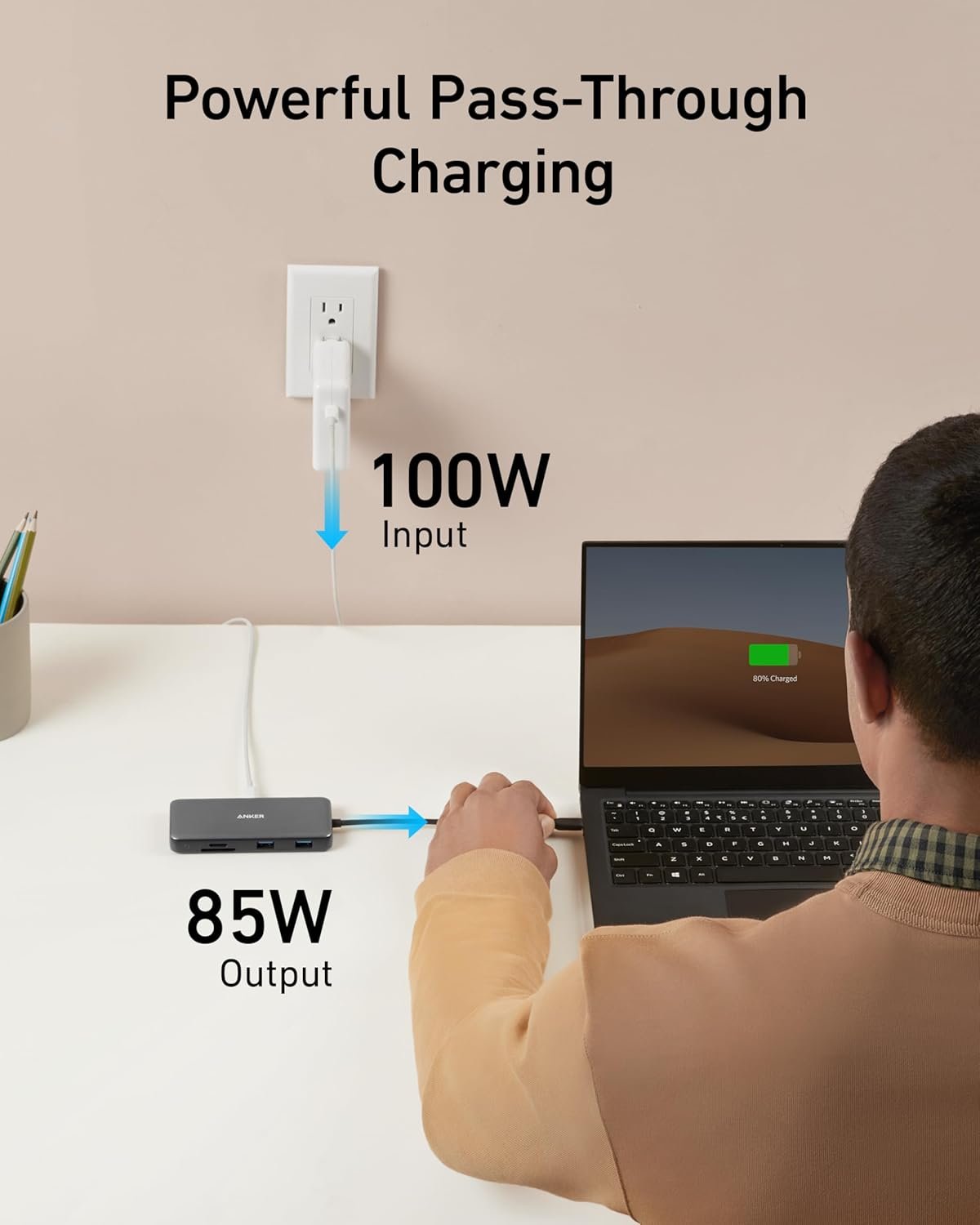 Anker 555 USB-C Hub (8-in-1), with 100W Power Delivery, 4K 60Hz HDMI Port, 10Gbps USB C and 2 A Data Ports, Ethernet microSD SD Card Reader, for MacBook Pro More - Image 5