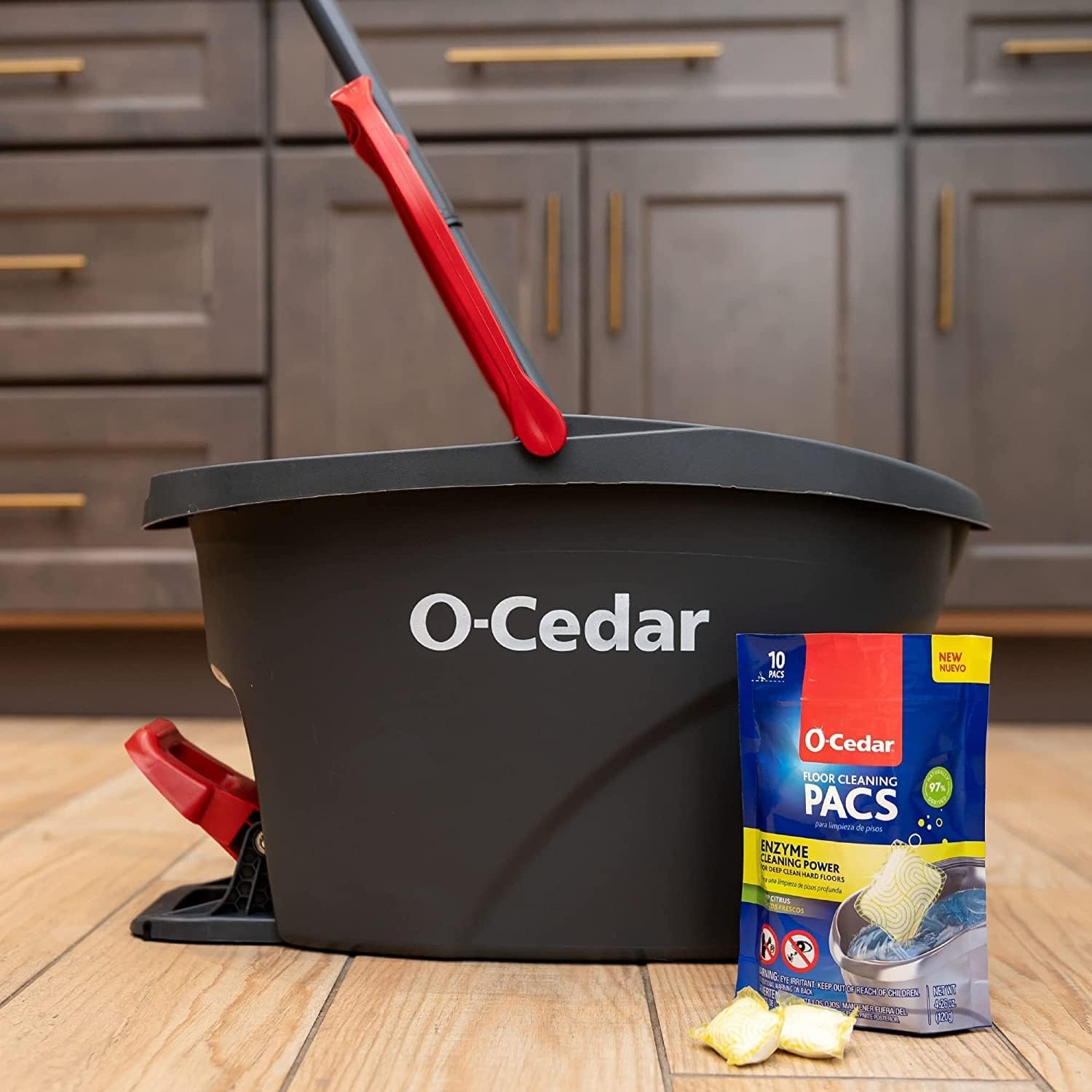O-Cedar EasyWring RinseClean Microfiber Spin Mop & Bucket Floor Cleaning System with Citrus Pac (Variety Pack) - Image 5