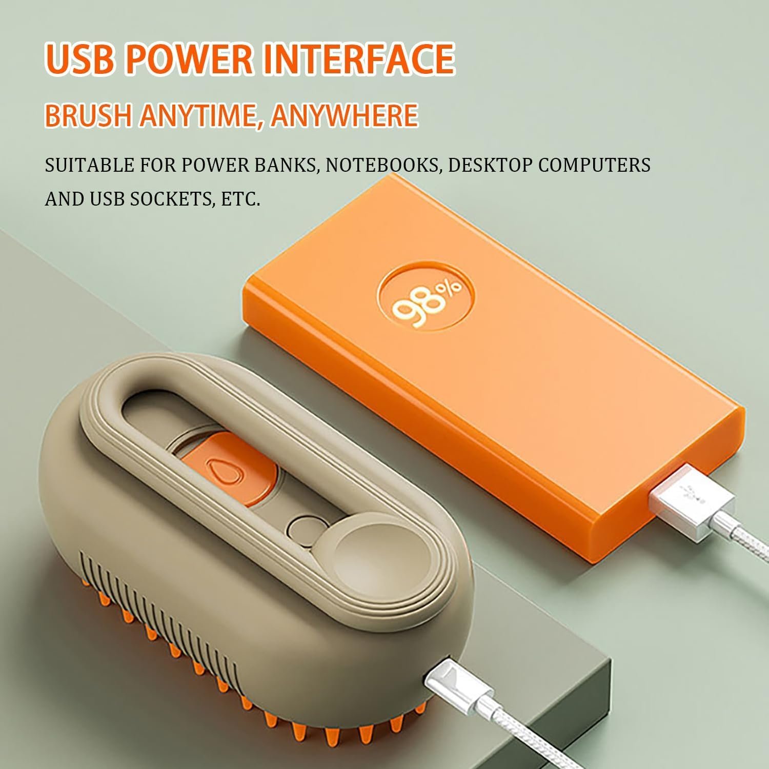 Teazys - Cloud Care Cat Brush, Teazys Cat Grooming Brush with Steam, 3-in-1 Self-Cleaning Cat Brush with 360° Rotating Arm, Detachable Silicone Bristle Head (1PC White) - Image 9