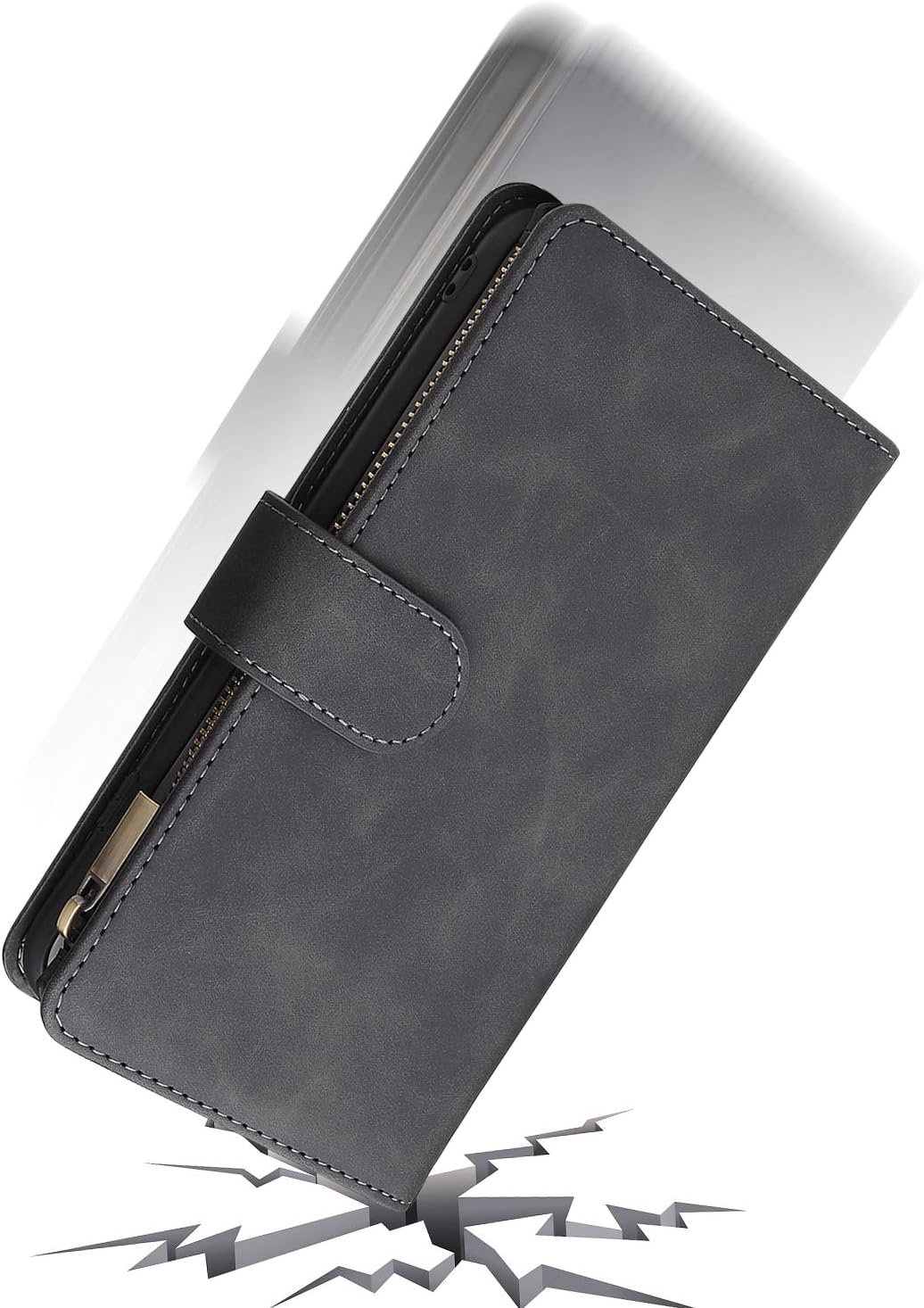 Asuwish Compatible with AT&T Calypso 3 U328AA Wallet Case Tempered Glass Screen Protector and Leather Flip Cover Card Holder Stand Cell Accessories Purse Phone Cases for ATT Calypso3 Women Men Black - Image 5