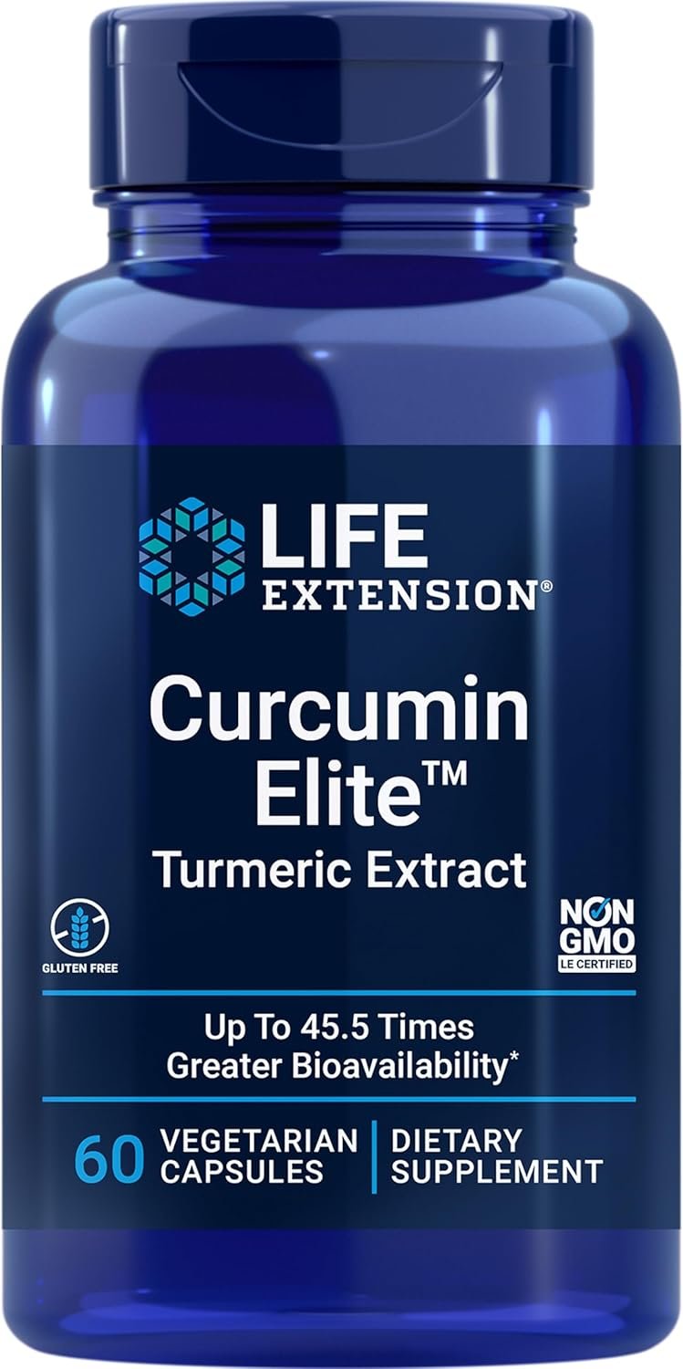 Life Extension Curcumin Elite Turmeric Extract, promotes a healthy inflammatory response, immune & heart health, two-month supply, gluten-free, vegetarian, non-GMO, 60 vegetarian capsules - Image 2