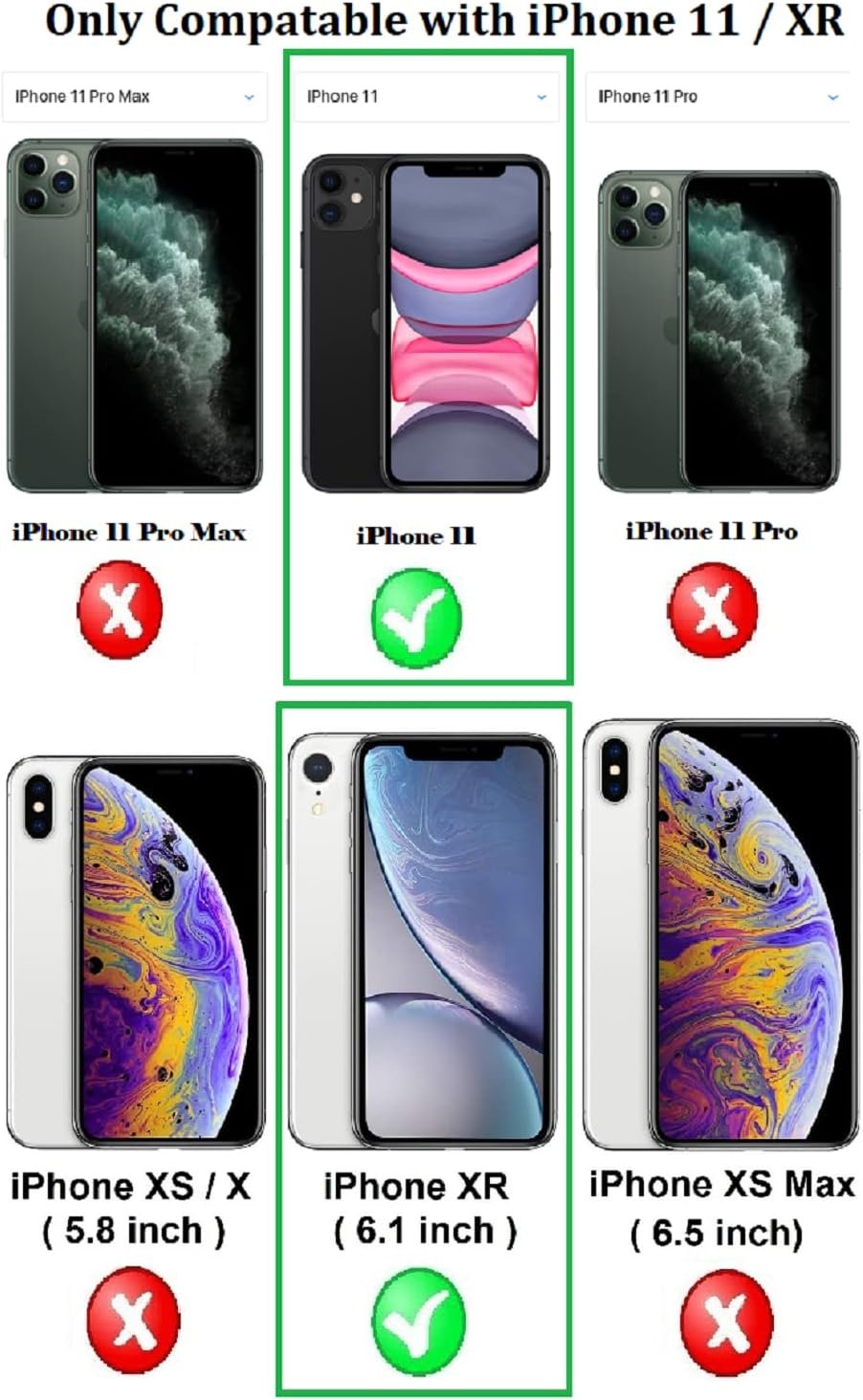 2 Pack, Privacy Screen Protector Compatible with iPhone 11 / XR - Image 3