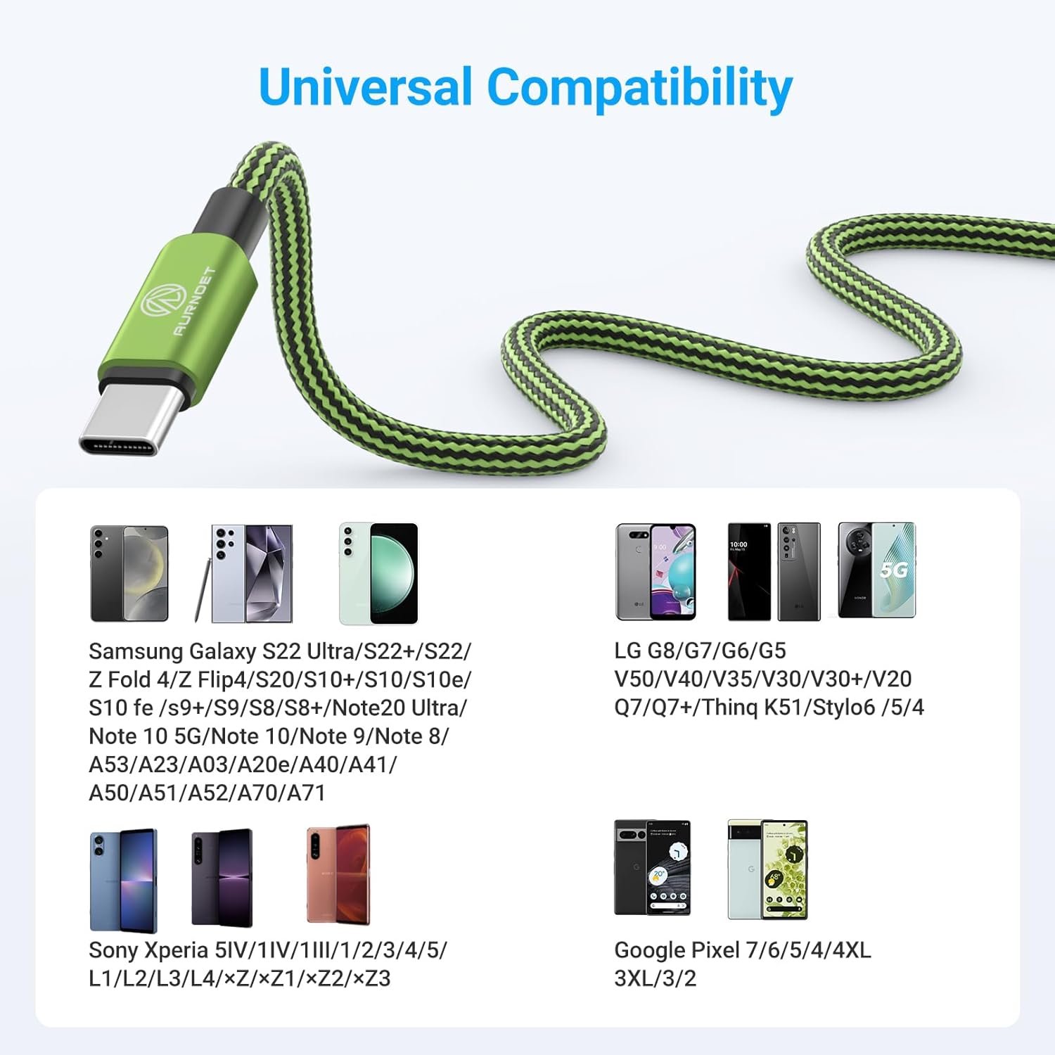 Type C Charger 10FT 4-Pack Type C Charger Fast Charging Nylon Braided USB C Cable for Samsung Galaxy S21 S20 S10 Plus Note 10 LG Google Pixel Moto - Image 7