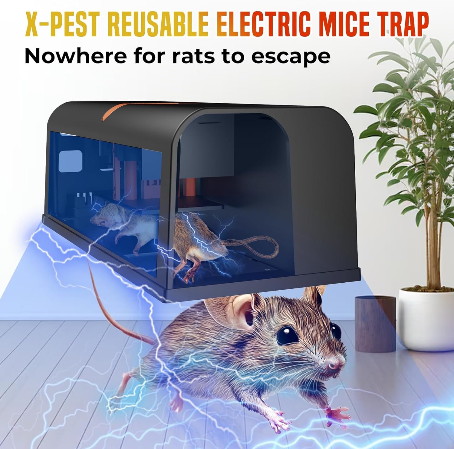 Rat Trap - Electric Mouse Traps Indoor for Home, Electronic Humane Rat Killer with Powerful Voltage, Effective Mouse Zapper for Rats and Mice - No Touch Reusable Mice Traps to Protect Your Home (1) - Image 6