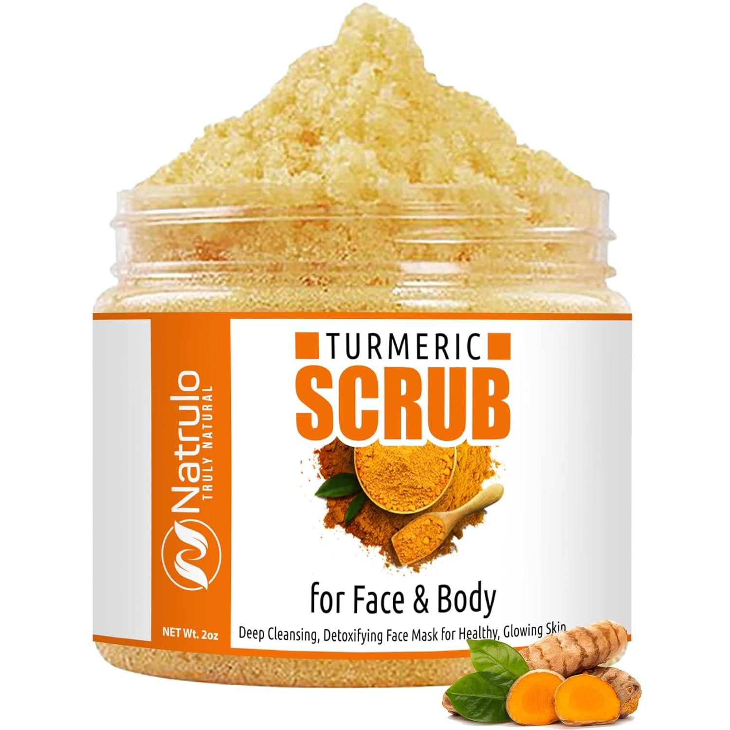 Turmeric Face Scrub - Skin Brightening Mask with Turmeric - All-Natural Turmeric Face Mask for Acne, & Glowing Skin - Boosts Circulation, Evens Skin Tone, & Removes Toxins - Turmeric Scrub - Image 2