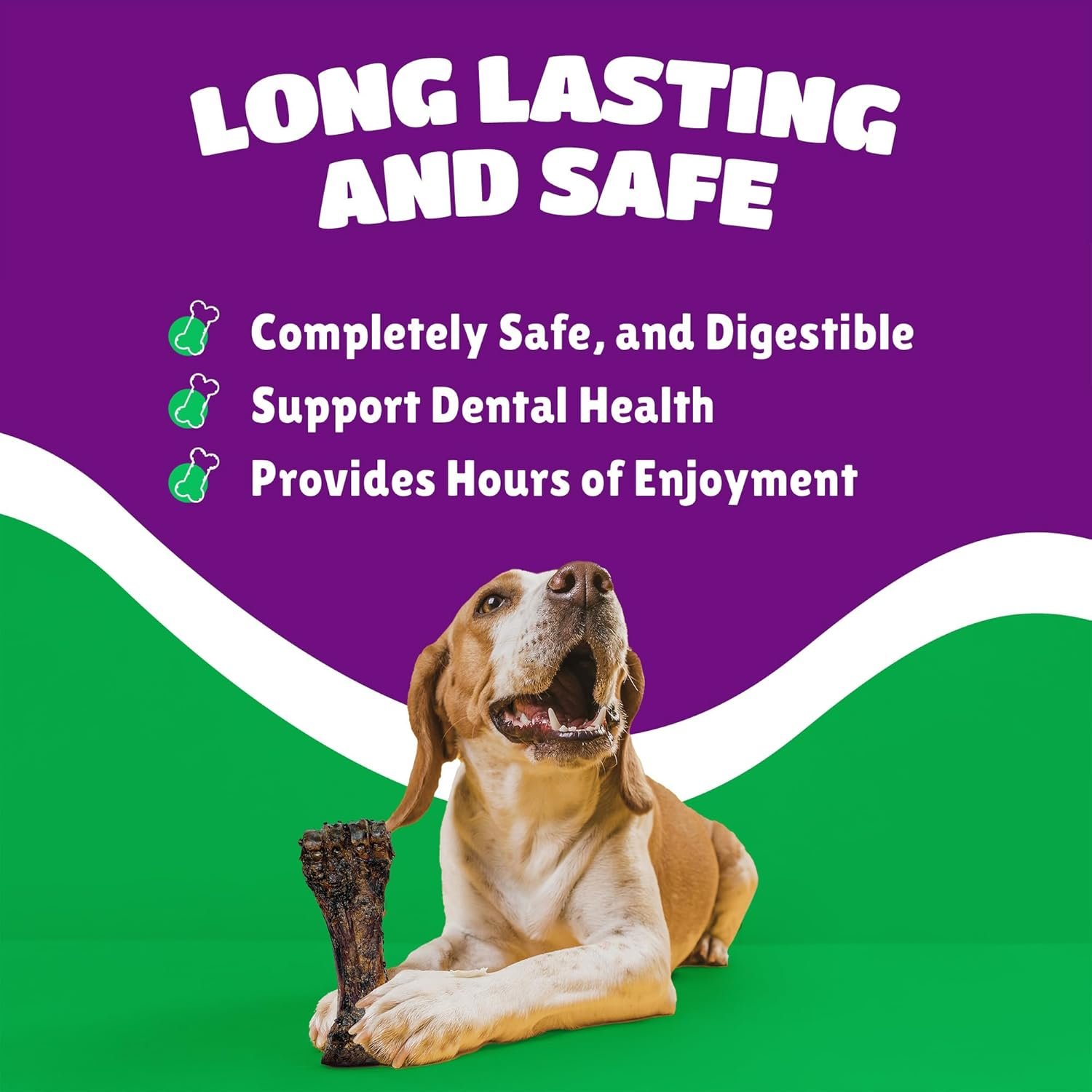 Liver Coated Dog Bones for Aggressive Chewers, Natural Dog Bones for Large Dogs, Beef Shin Large Dog Bones for Medium Dogs, Bones for Dogs Long Lasting, Dog Chew Bones - 1 Count - Image 6