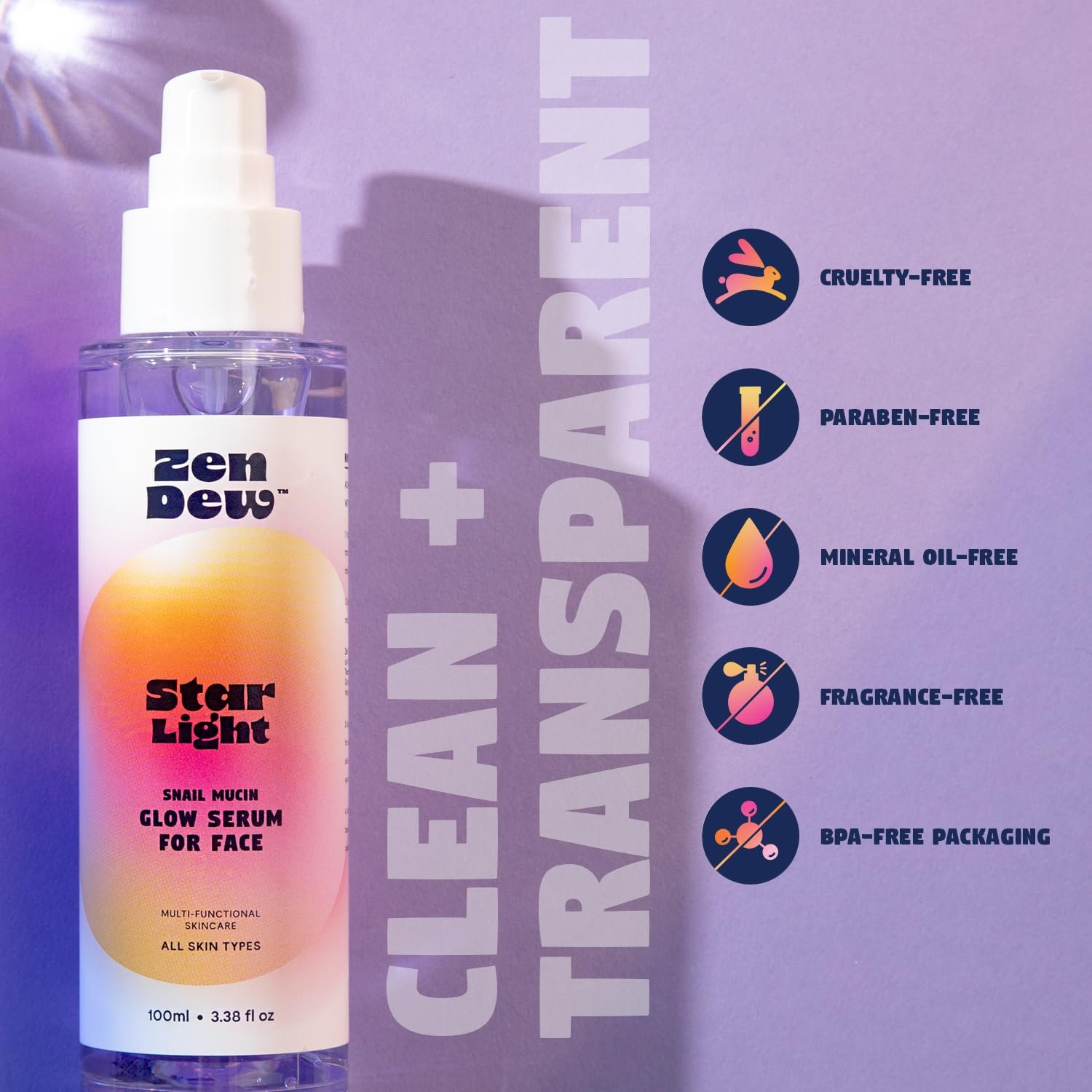 97% Snail Mucin Serum, Star Light by Zen Dew | Non-Sticky Snail Serum to Smooth, Brighten, Hydrate, Skin Repair | Cruelty Free, Made in S. Korea, 3.38 Fl Oz - Image 7