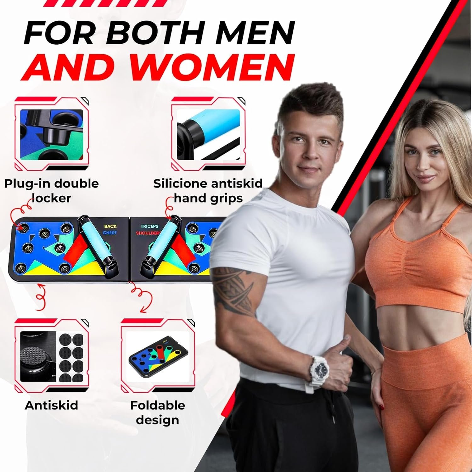 Push Up Board Gym Equipment for Home | Multifunctional Push Up Bar 5 in 1 Pushup Board For Muscle Exercise | Push Up Handles For Floor Chest Work Out | Perfect Foldable Push Up Board For Men And Women - Image 5