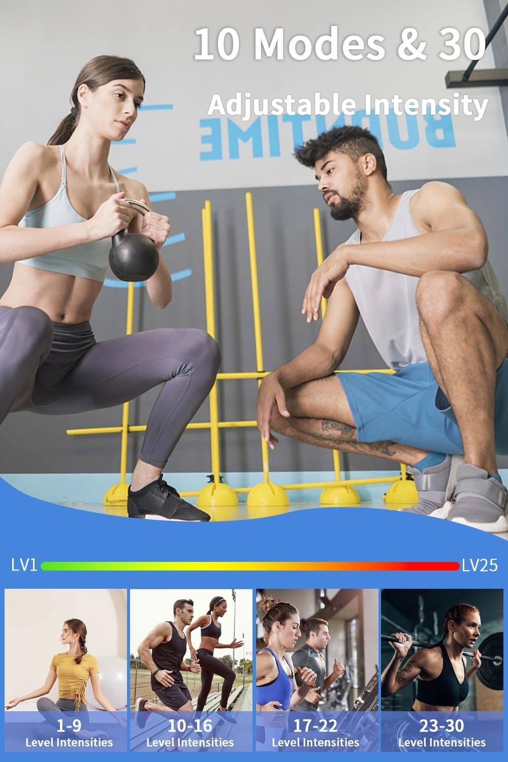 Ab Stimulator Belt, Tactical x Abs Stimulator Muscle Toner Home Office Workout Equipment for Abdomen Black - Image 6