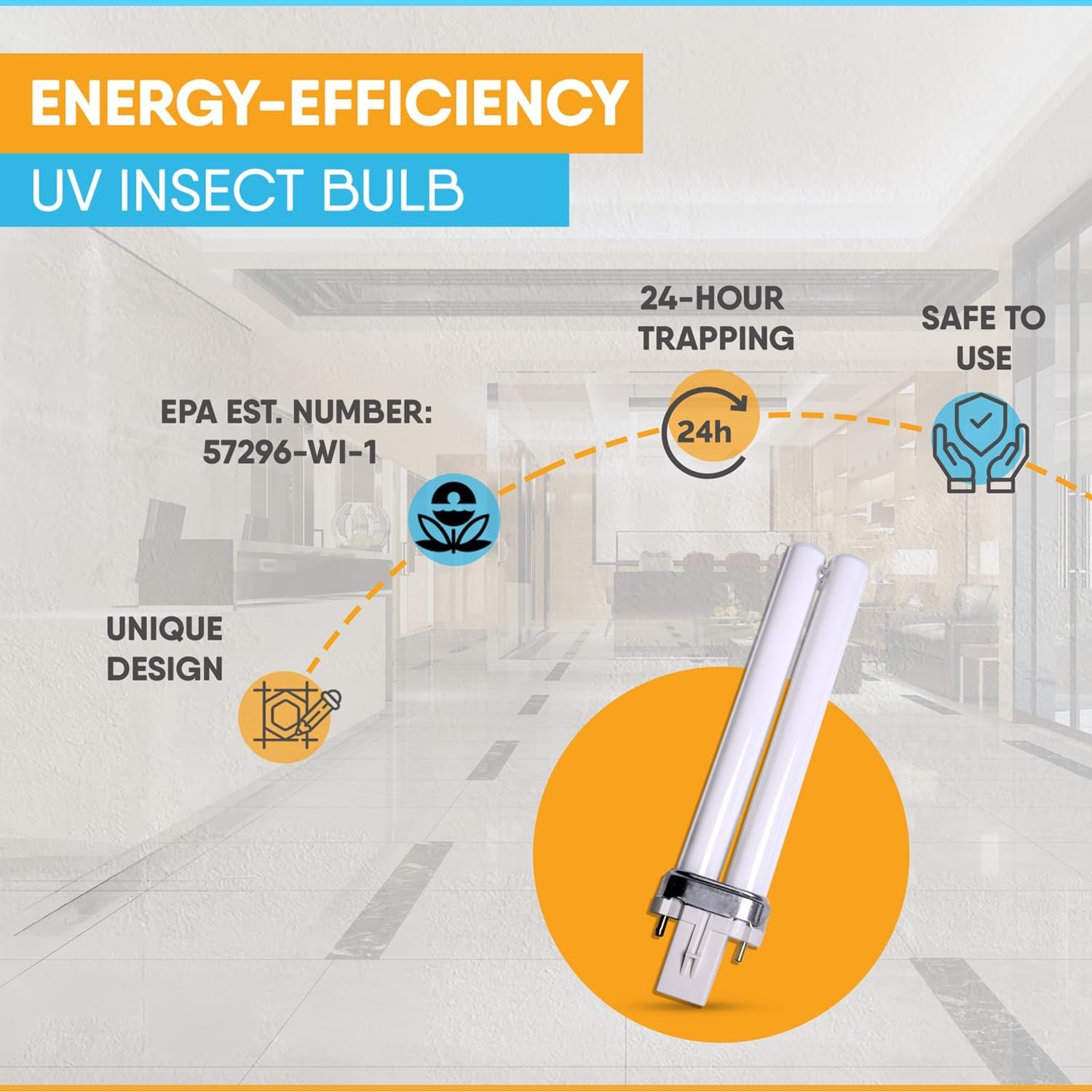 Gardner EL-22 FlyWeb Classic Fly Light Replacement Bulb, Fly Light for Indoors, Fly Web Light Lamp Replacement, UV Insect Light Traps, 9 Watt - Non-Zapper Insect Solution - Image 7
