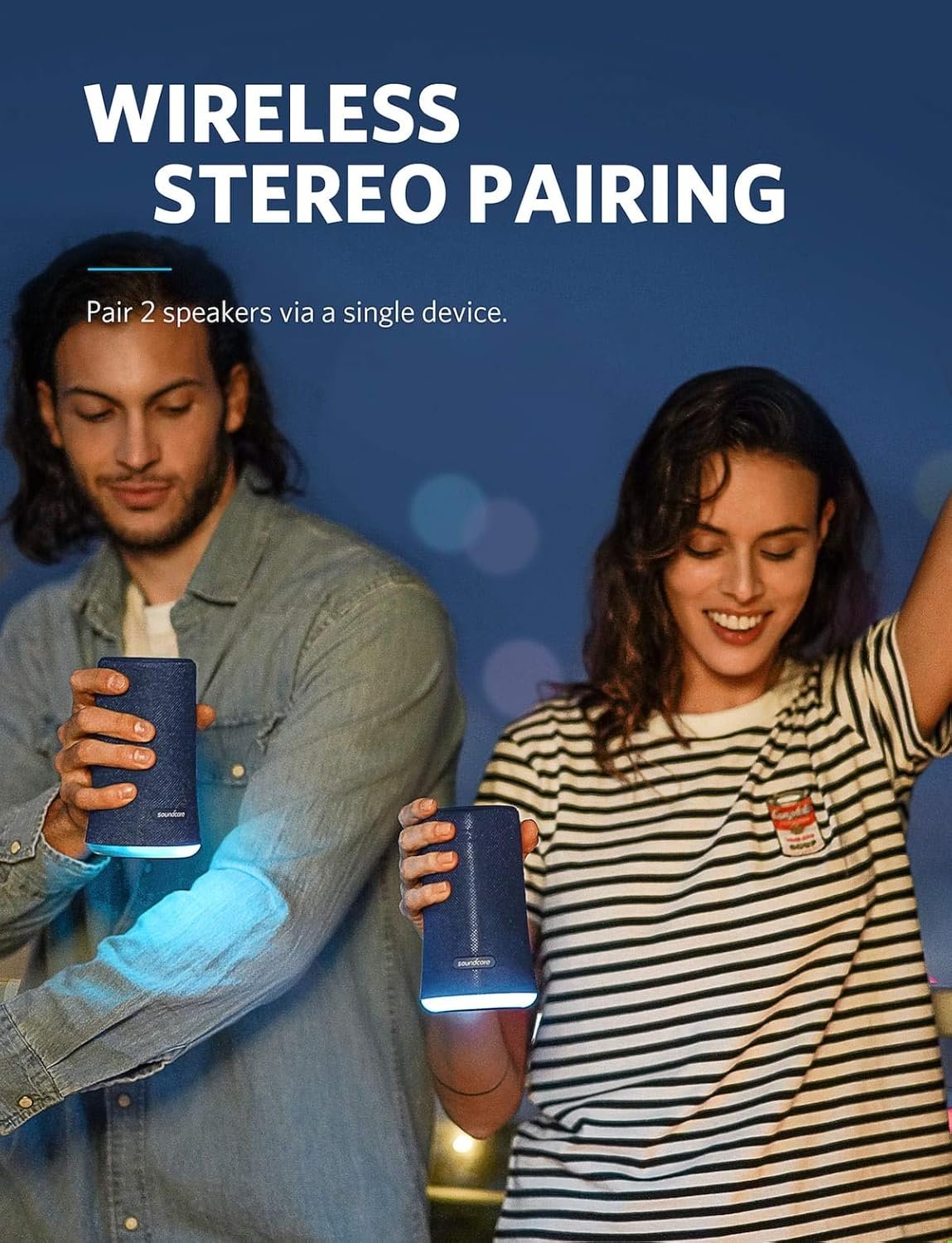 Soundcore Flare Wireless Speaker by Anker, Waterproof Party Speaker with 360° Sound, Enhanced Bass & Ambient LED Light, IP67 Waterproof and 12-Hour Battery Life-Blue - Image 6