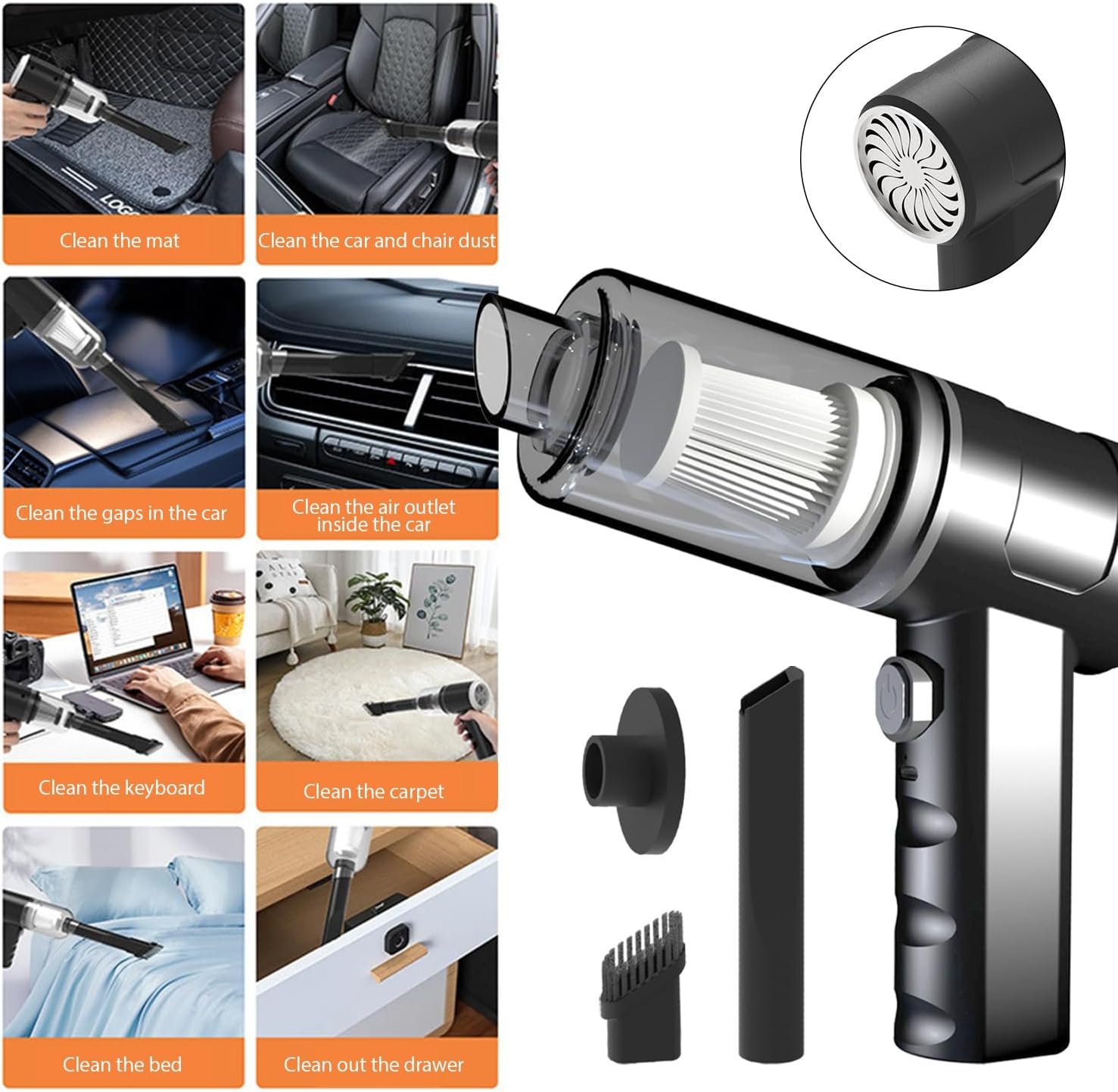 New Computer Vacuum Cleaner-Compressed Air Duster-Air Blower Powerful-Electric Air Dusters-Replace Compressed Air Cans for PC, Computer, Car -Vacuum Keyboard Cleane - Image 6