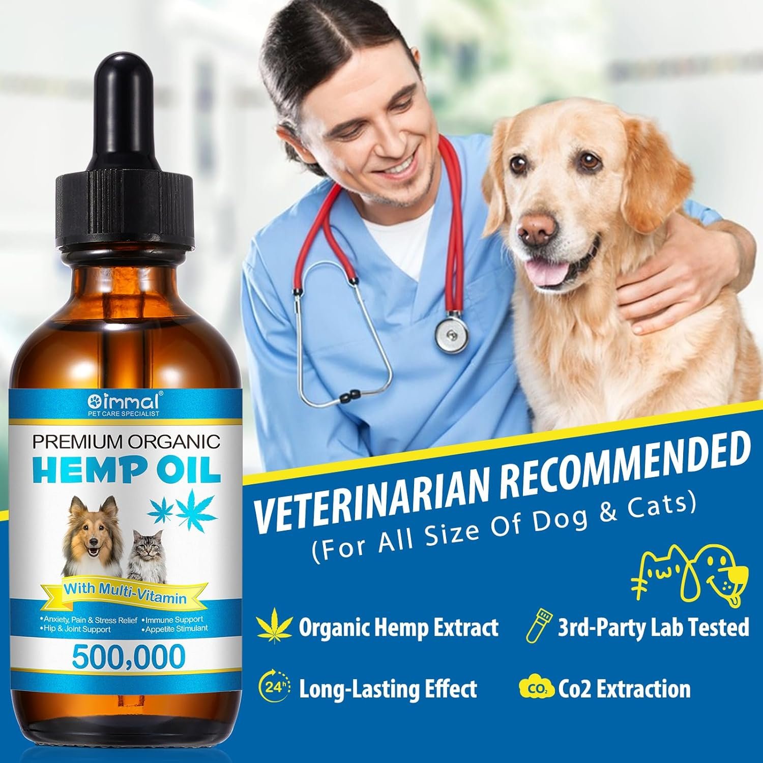 Pet Oil for Dogs and Cats Anxiety Stress Pain Relief Joint Hip Аrthritis Sleep Aid Calming Oil Drop Improves Skin & Coat, Natural Extract Treats Dog Calming Oil 60ML - Image 5