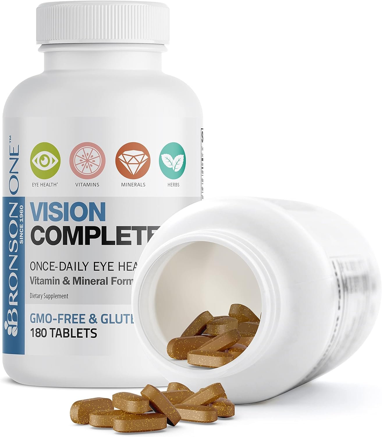 Bronson ONE Daily Vision Complete Eye Health Support Multivitamin Multimineral Supplement Formula, 180 Tablets - Image 8