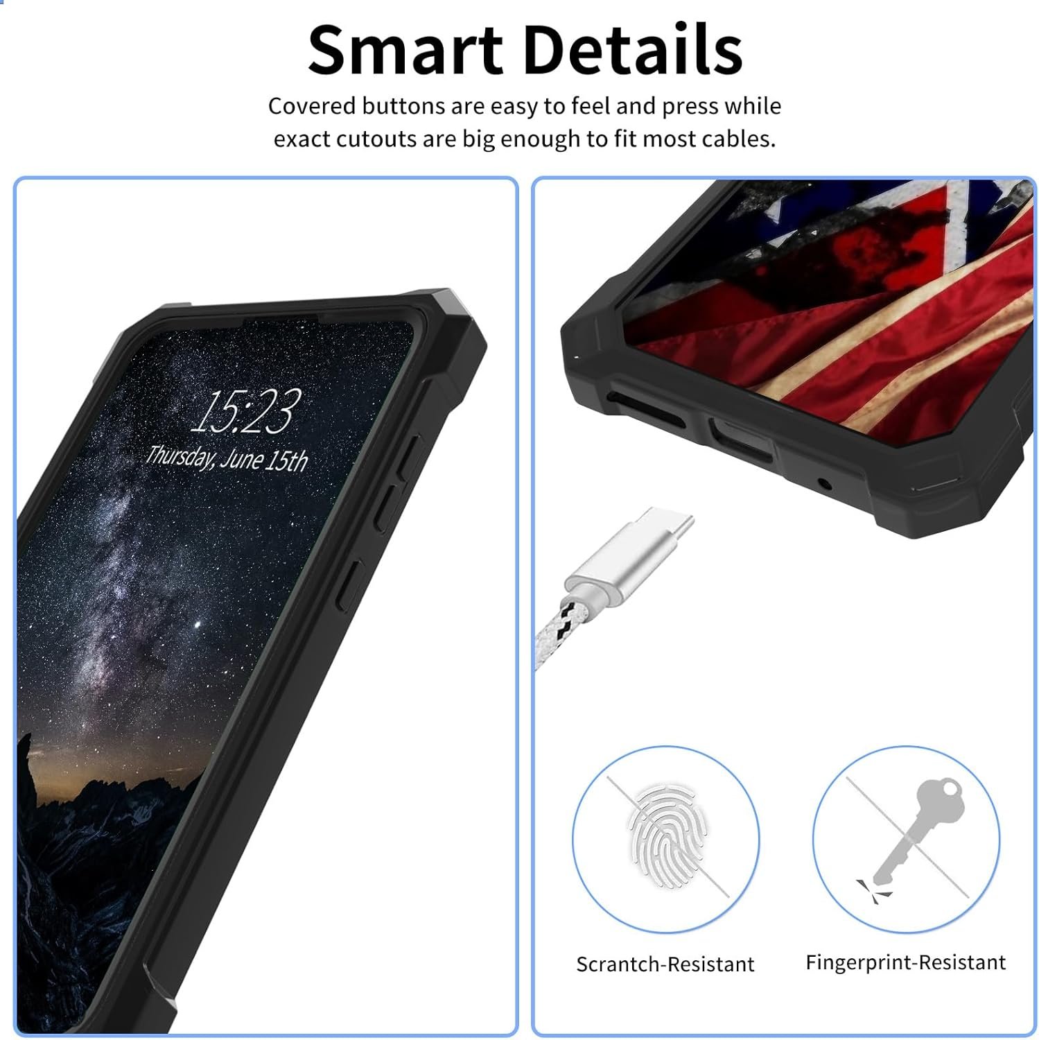 for ATT Vista Phone Case with Tempered Glass Screen Protector Dual Layer Structure Protection Shockproof Corner TPU Bumper Cover for AT&T Vista 2023 Phone Case,Retro Cool America Flag - Image 6