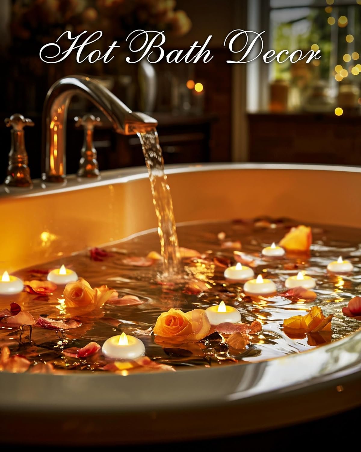 Homemory 24Pack 2” Flameless Led Floating Candles, 200 Hour Plastic Battery Operated Flickering Waterproof Tealights for Cylinder Vases, Centerpieces at Wedding, Party, Pool, Holiday (White Base) - Image 6