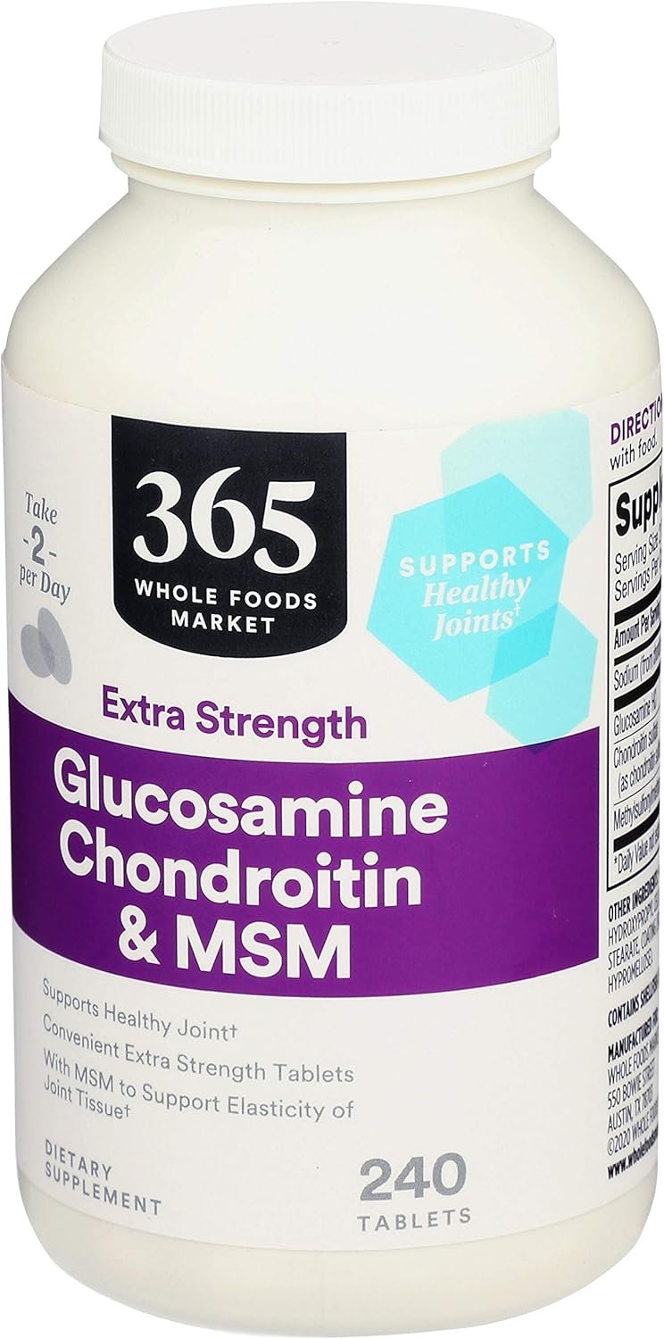 365 by Whole Foods Market, Glucosamine Chondroitin X Strength MSM, 240 Tablets - Image 3