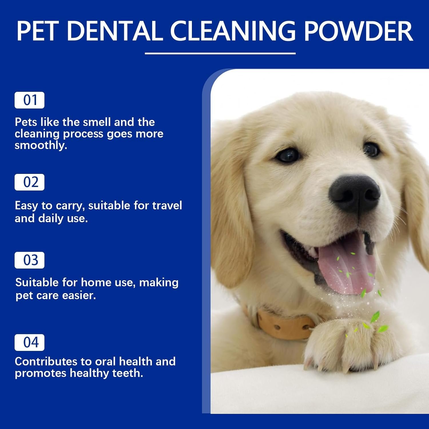 Dog Dental Powder,Dog Teeth Cleaning Powder,Dog Dental Cat Dental Care,Cat and Dog Teeth Cleaning,Canine Plaque Remover Helps Reduce Bad Breath,Improve Pet's Oral Cavity and Freshen Breath(80g) - Image 7