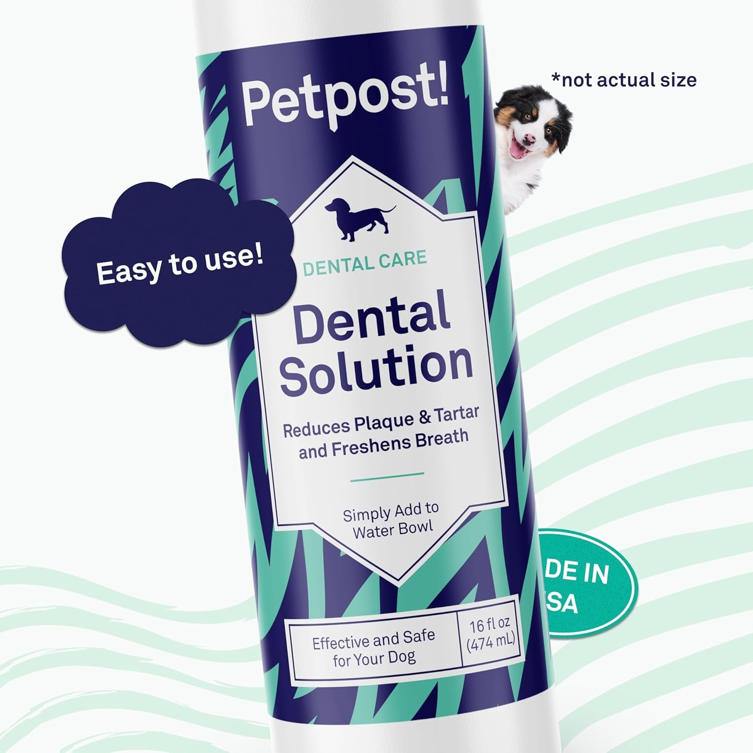 Petpost | Dental Solution for Dogs - Water Additive That Eliminates Bad Breath - Dirt, Gunk, and Tooth Buildup Gone - Natural Tooth Cleaning Solution 16 oz. - Image 6