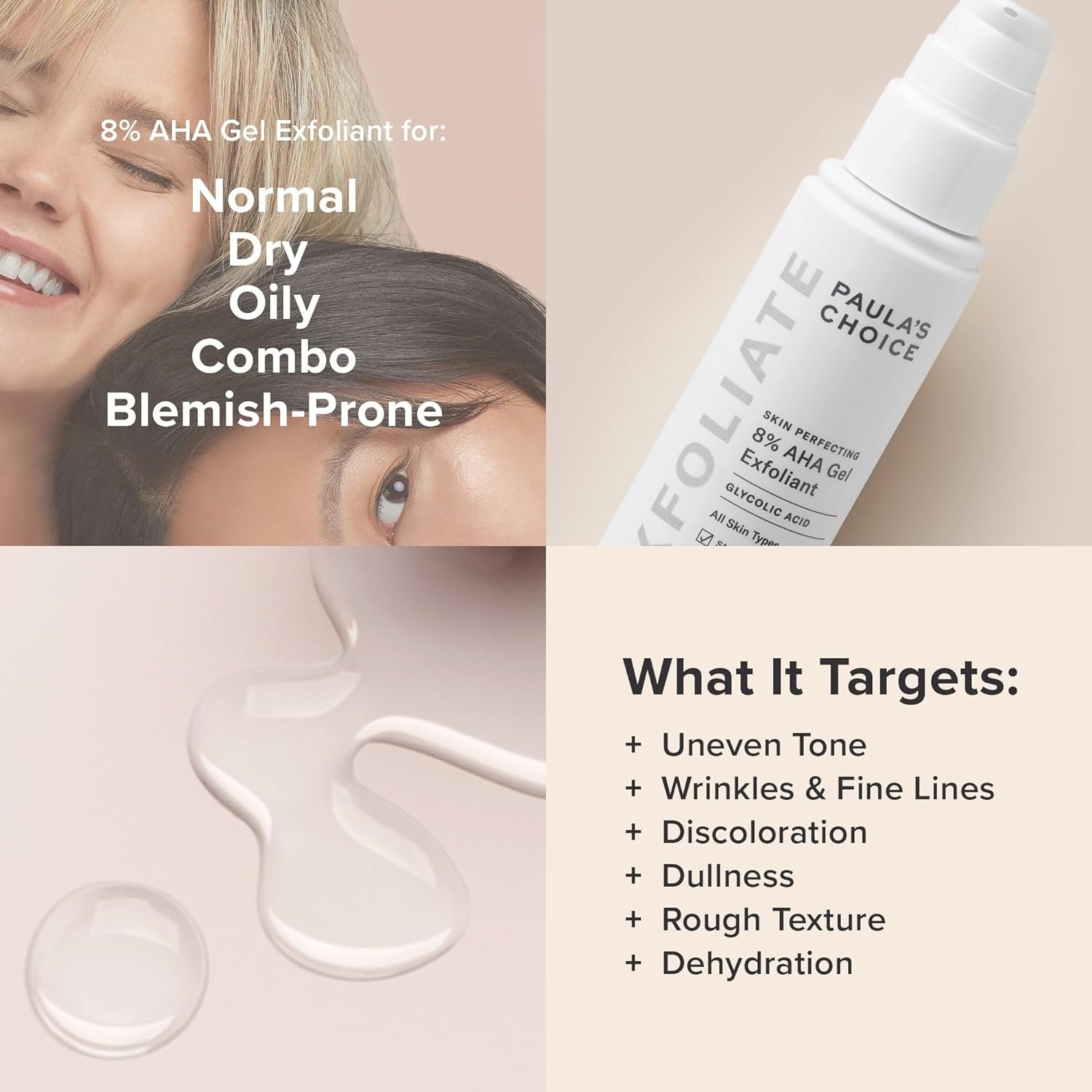 Paula's Choice SKIN PERFECTING 8% AHA Gel Exfoliant with Glycolic Acid Soothing Chamomile & Green Tea, Leave-On Gentle Exfoliator - Image 5