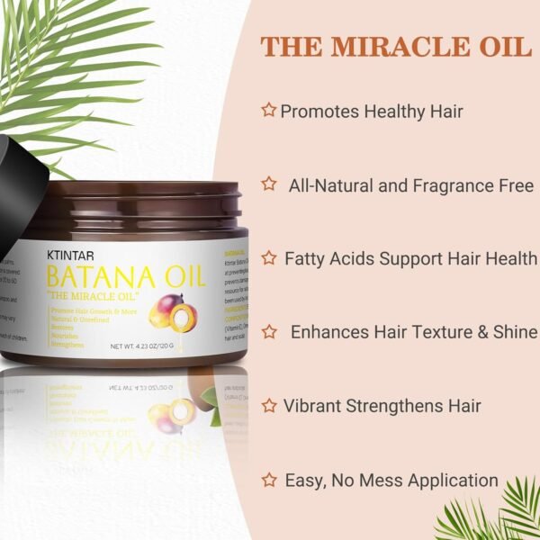 100% Natural Pure Batana Oil for Hair Growth, Unrefined & Organic, Sourced from Honduras - Enhances Hair Thickness, Prevents Hair Loss, Repairs Damaged Hair for Men & Women (4.23 fl oz) - Image 6