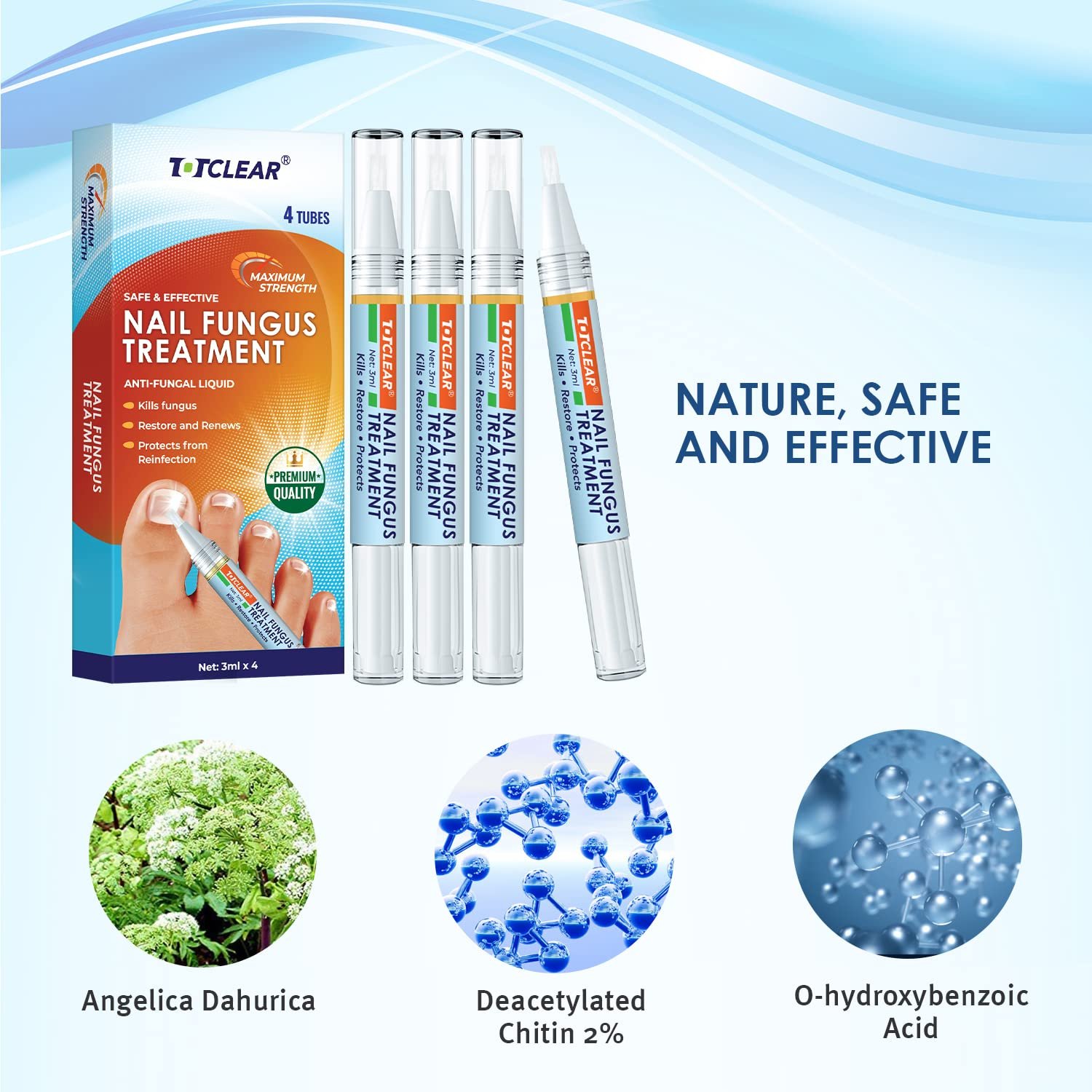 Nail Repair Pens for Toenail and Fingernail, Toenail Fungus Treatment, Nail Fungus Treatment For Toenail, Nail Repair, Fungus Nail Treatment, Toe Nail Fungus Treatment Extra Strength - 4 PENS - Image 5