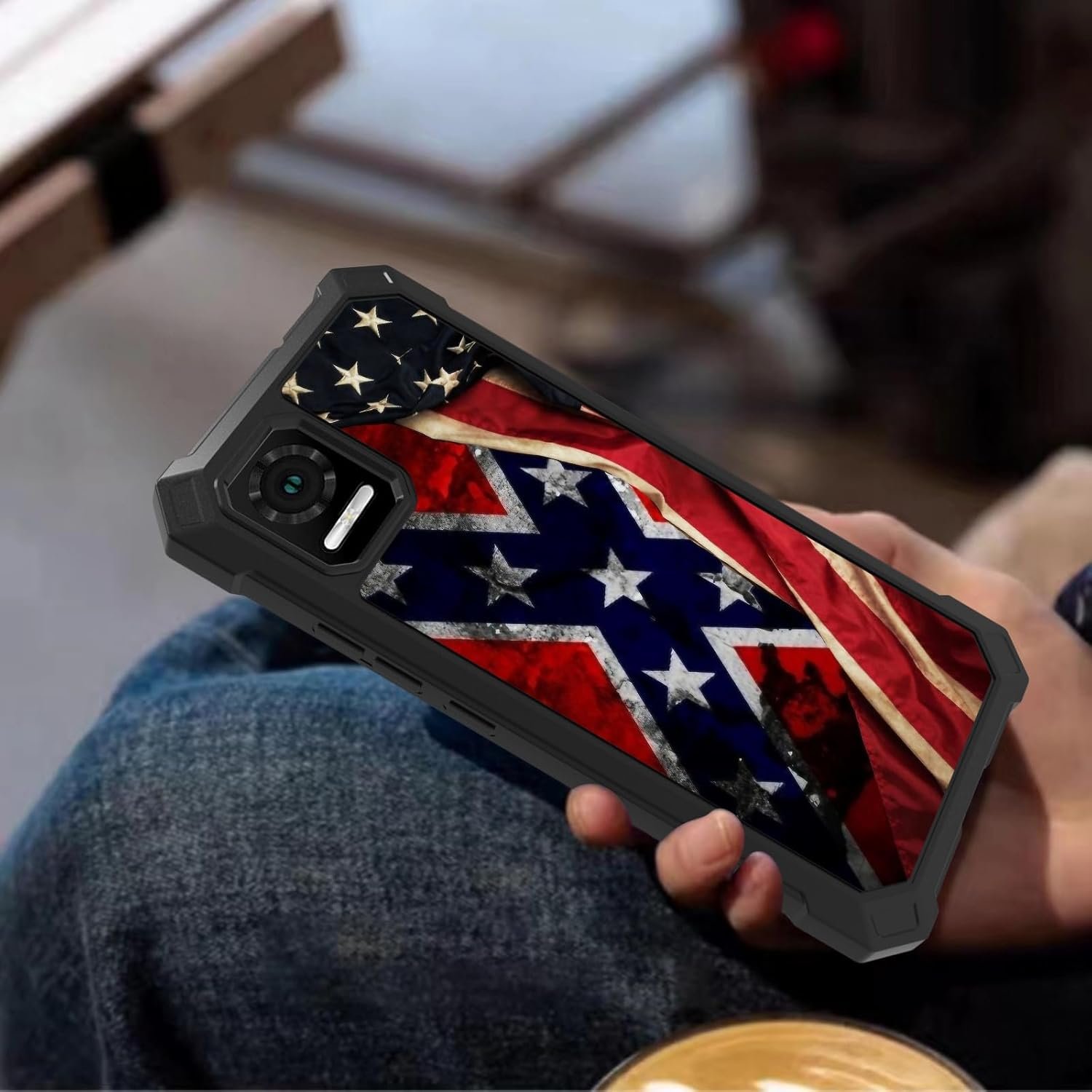 for ATT Vista Phone Case with Tempered Glass Screen Protector Dual Layer Structure Protection Shockproof Corner TPU Bumper Cover for AT&T Vista 2023 Phone Case,Retro Cool America Flag - Image 7