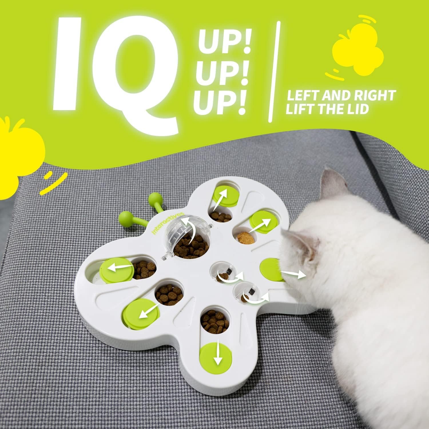 ALL FOR PAWS Interactive Cat Treat Puzzle Slow Feeder Kitten Enrichment Toys Cat Food Puzzle Maze Stimulation Toys Butterfly Shape Cat Toys for Indoor Cats - Image 5