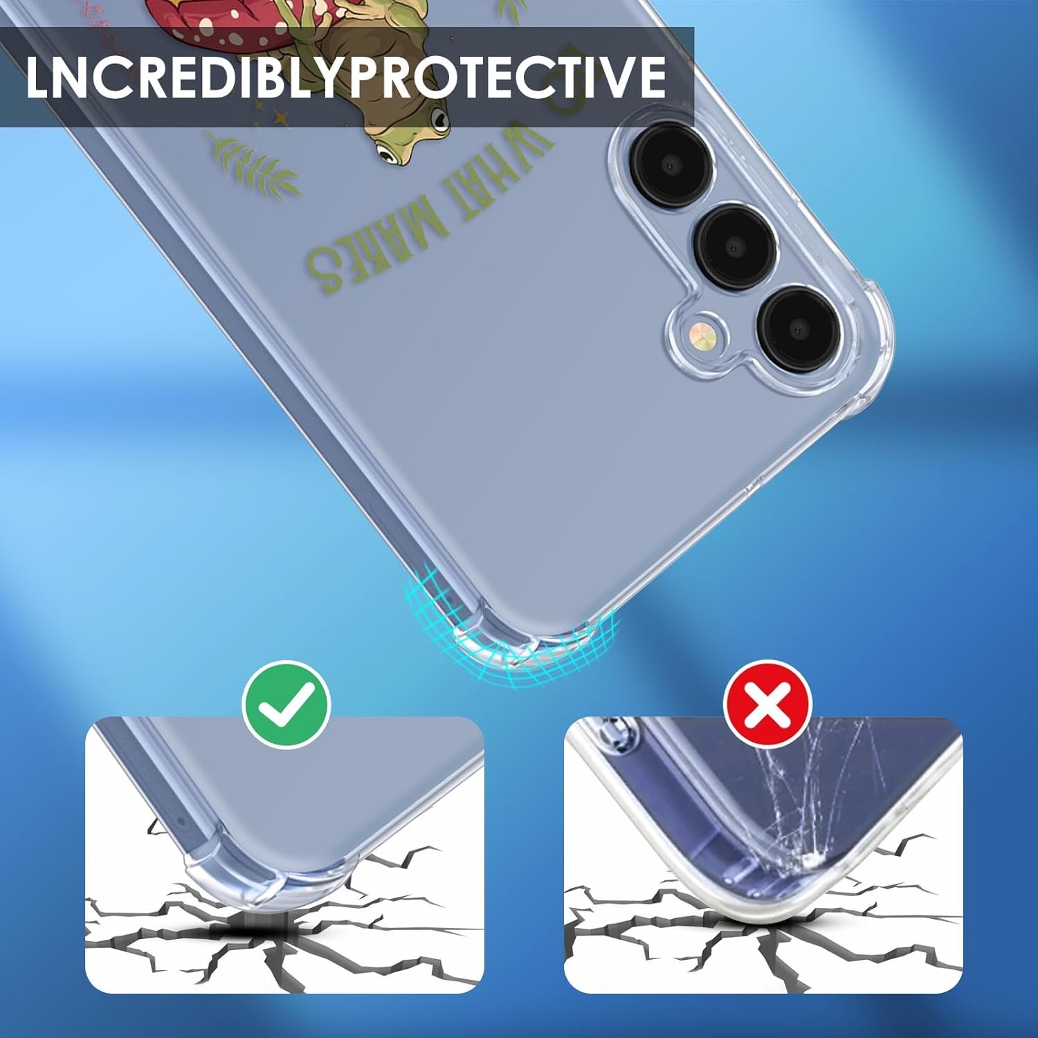 Buleens for Samsung Galaxy A14 5G Case 6.6 Inch - Clear Flexible TPU Women Girls Cute Protection Phone Cover Slim Fit Shockproof Girly Cartoon Design Pattern for Samsung A14 5G Case, Frog - Image 5