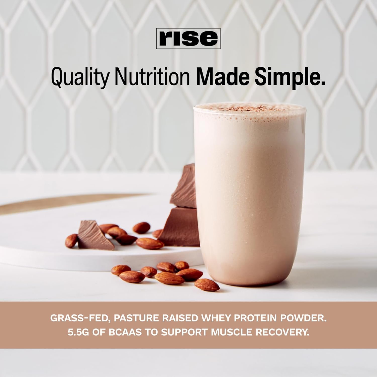 Rise Grass-Fed Whey Protein Powder - Sample Chocolate Almond | 25g Protein No Artificial Flavors, Colors, or Preservatives - Sugar Free, Gluten-Free, Soy Free (Single Serving) - Image 6