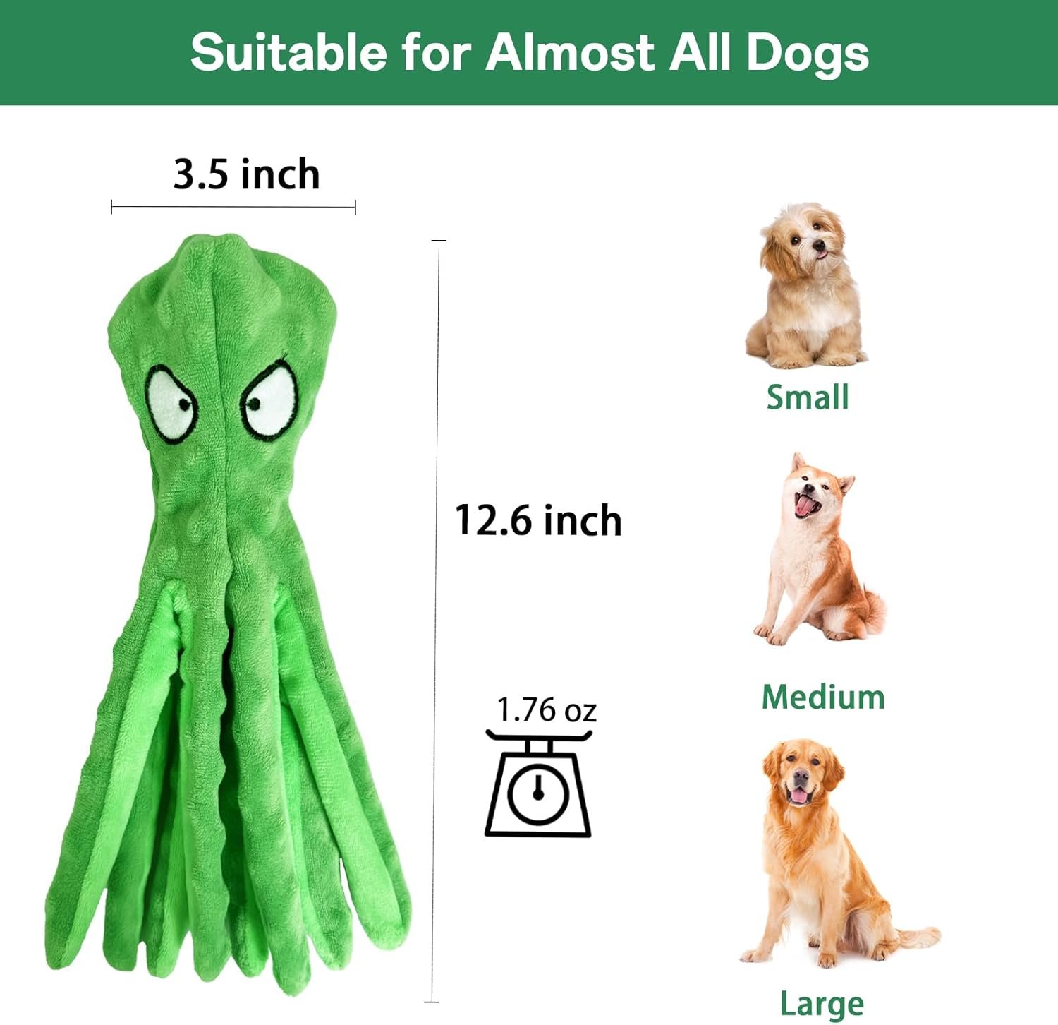 Octopus Dog Toy, Squeaky Dog Toys to Keep Them Busy, Dog Toys No Stuffing, Crinkle Dog Toys for Small Medium Large Dogs - Image 7