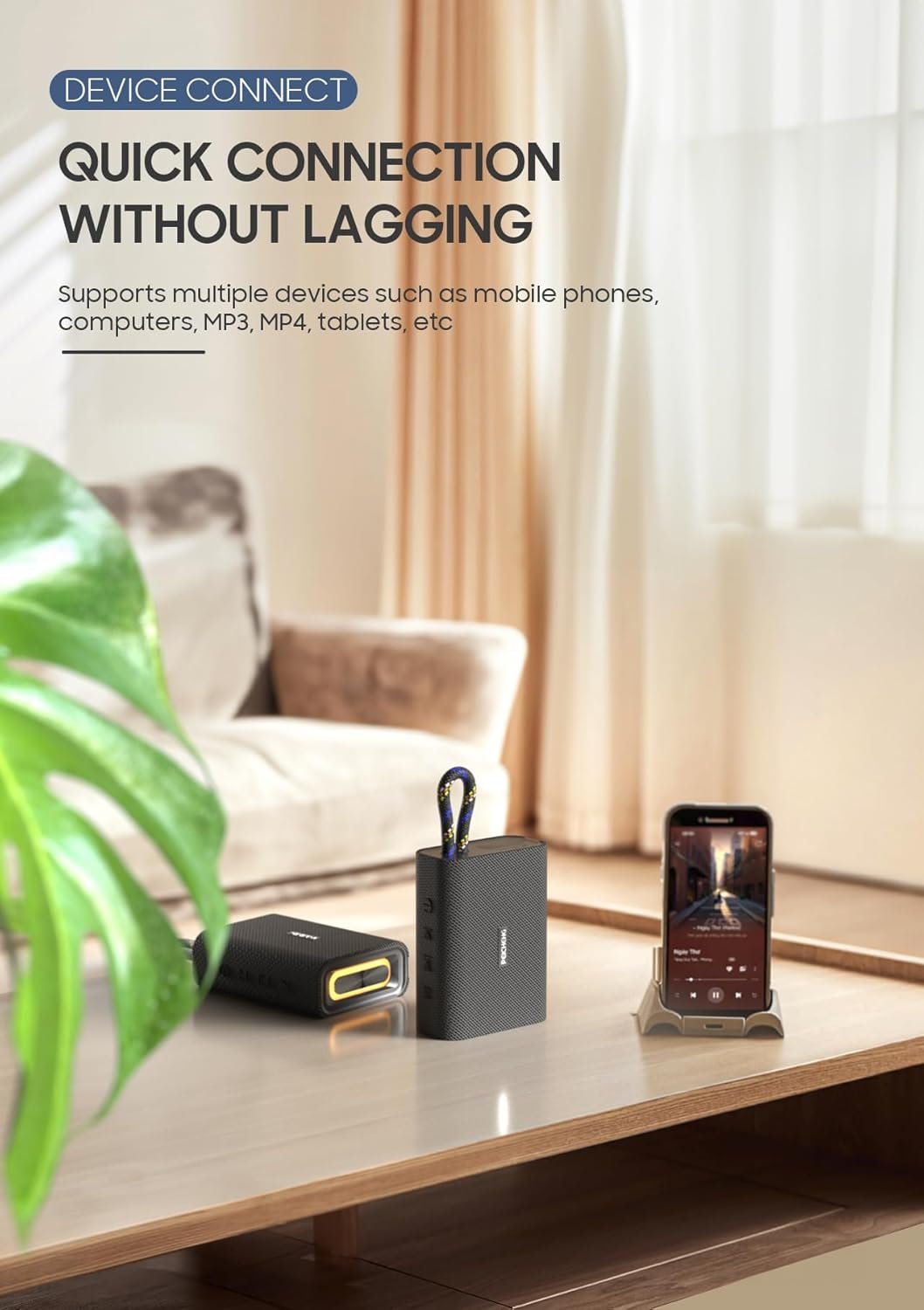 Bluetooth Speaker, Portable Wireless Speaker Waterproof IPX5 Bluetooth 5.3 Speakers Loud Stereo Sound with LED Light TWS Speakers Suitable for Travel, Home and Outdoor Travel, Pool - Image 4