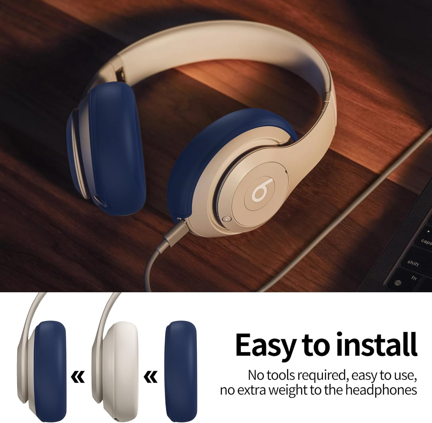 Silicone Case Compatible with Beats Studio Pro, Silicone Ear Pads Cover Protector Headband Cover, Anti-Scratch, Washable Protective Cover for Beats Studio Pro Ear Pads - Navy - Image 7