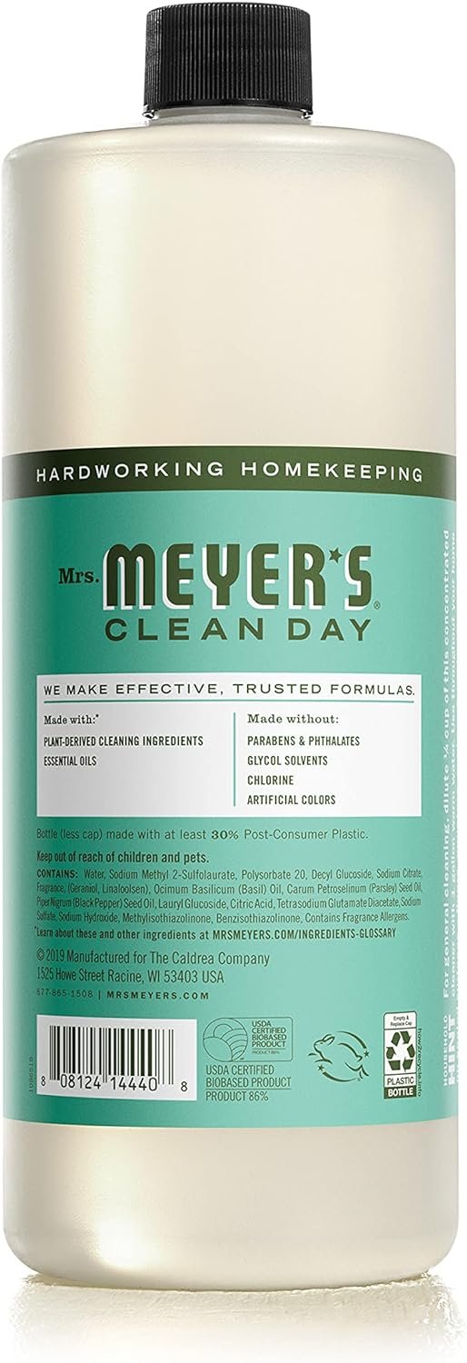 MRS. MEYER'S CLEAN DAY Multi-Surface Cleaner Concentrate, Use to Clean Floors, Tile, Counters, Basil, 32 fl. oz - Pack of 2 - Image 3
