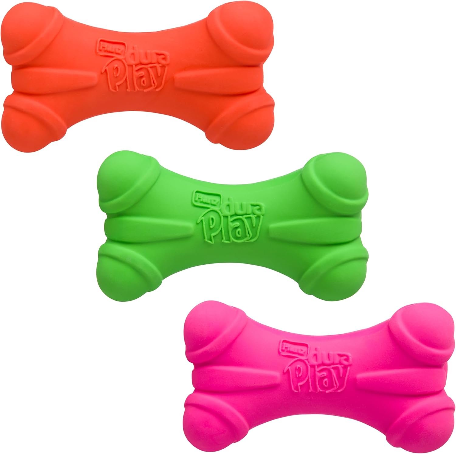 Hartz DuraPlay Bone Squeaky Latex Dog Toy for Medium Breeds, 3 Pack - Image 2