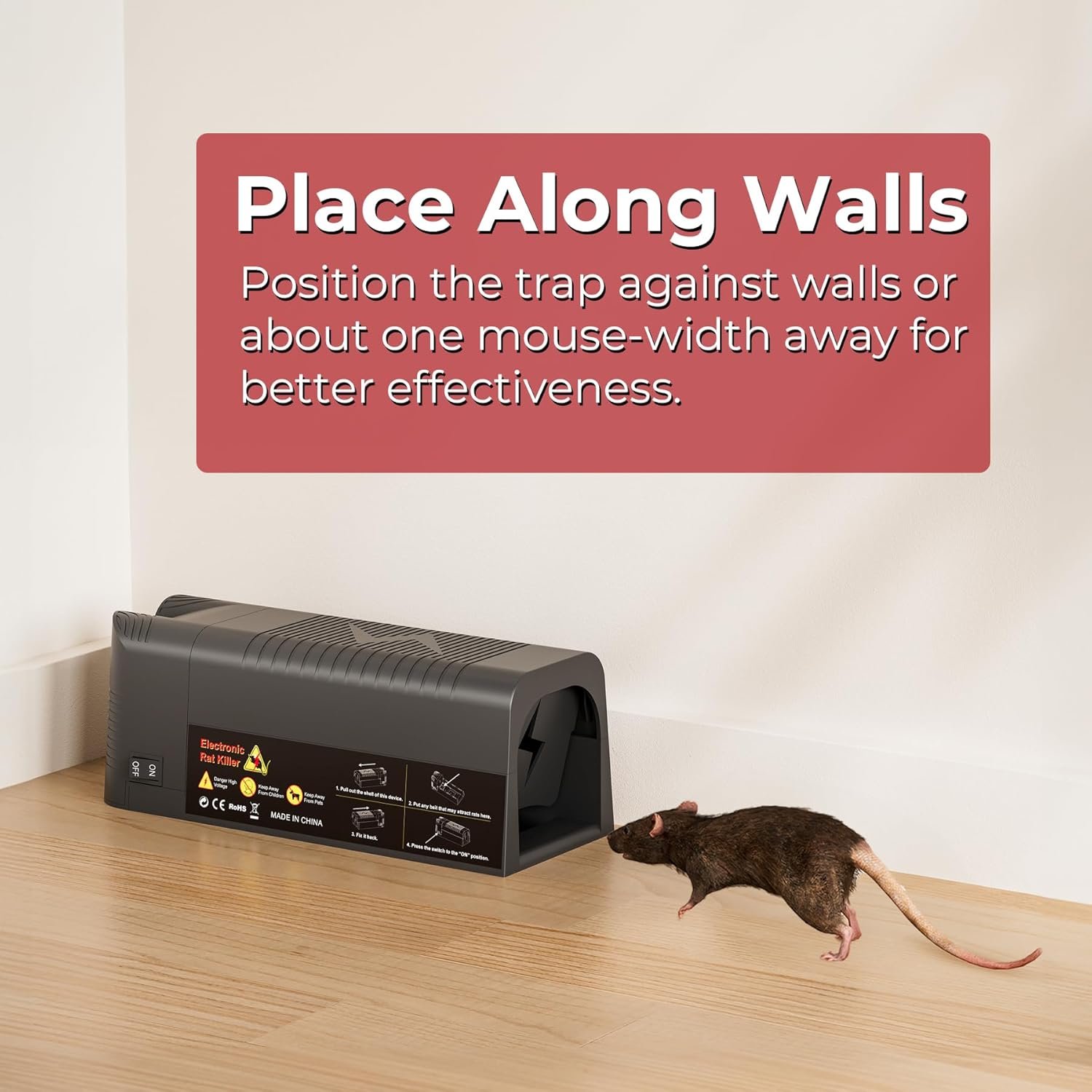 Electronic Rat Trap Mouse Zapper for Homes, Fast Kill, Reusable Electric Mouse Trap for Indoor Use, No Touch No See, Rat & Mouse Traps - Image 4