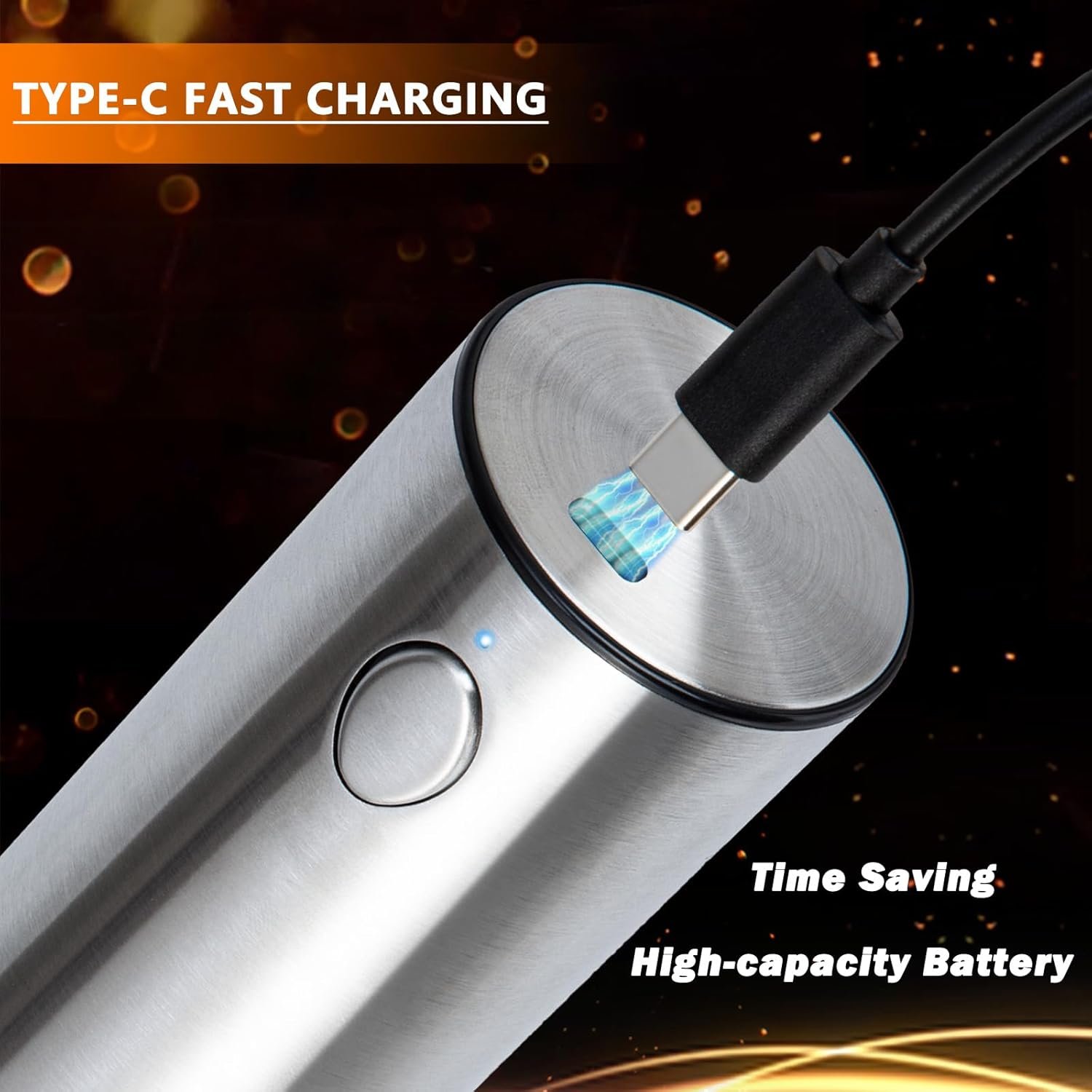 Electric Salt and Pepper Grinder Set(2 Pack), SDMXSE Rechargeable Stainless Steel Automatic Mills with Adjustable Coarseness, LED Light, Refillable Electric Salt Shakers for Kitchen, Silver - Image 7