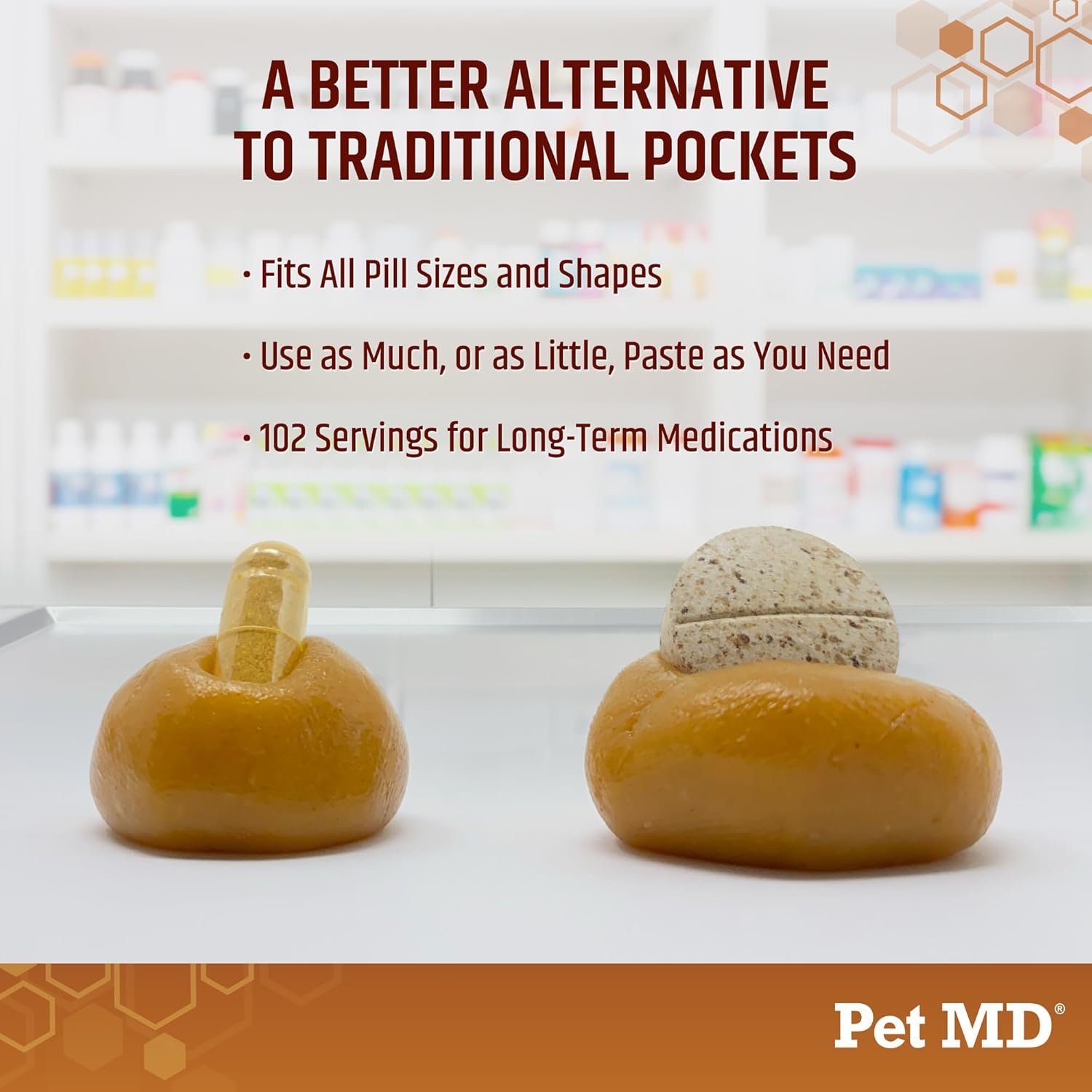 Pet MD Wrap A Pill Peanut Butter Flavor Pill Paste for Dogs - Make a Pocket or Pouch to Hide Pills & Medication - 8 oz - Image 5