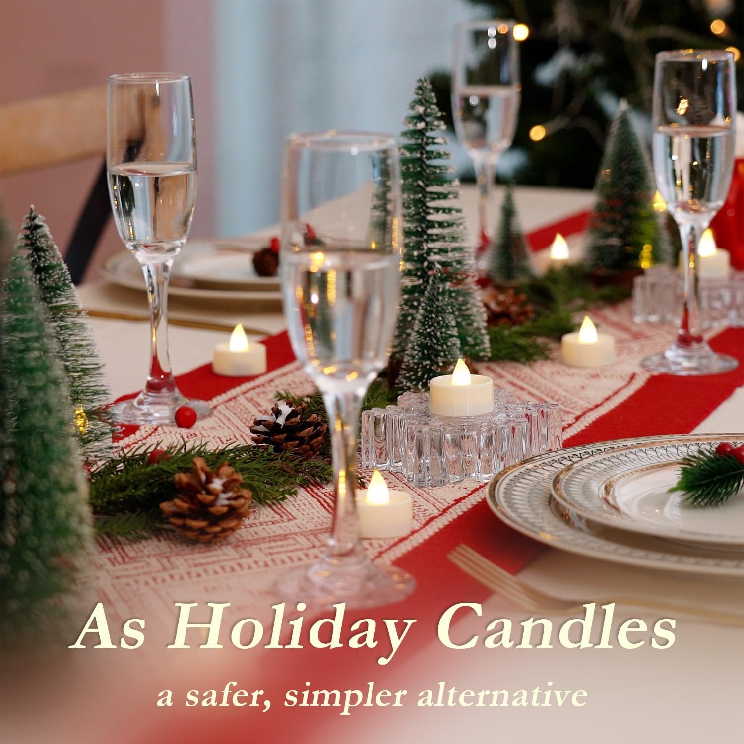 Amagic 30Pcs Flickering Flameless Tea Lights Battery Operated, 200+ Hours Long Lasting Electric Candle for Wedding Table Centerpiece, Home Decor, Gift, Holiday Decor - Image 5