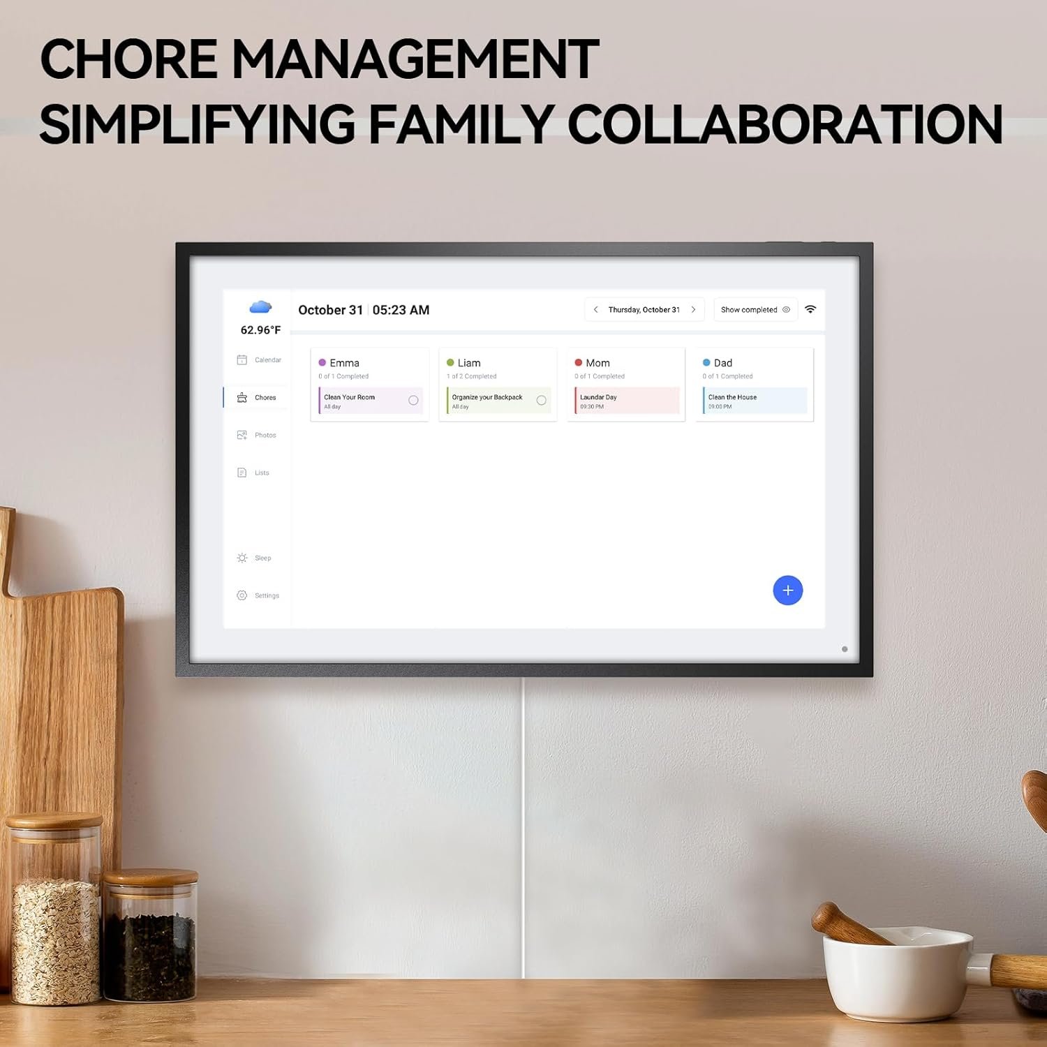 LOOFII 15.6 Inch Smart Digital Calendar Planner & Chore Chart, Full HD Interactive Touchscreen Display for Family Scheduling, Wall Mountable – Streamline Household Organization - Image 4