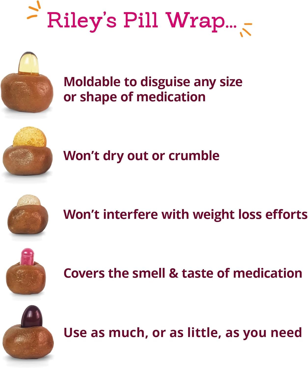 Riley's Pill Wrap for Dogs - Delicious Pumpkin & Peanut Butter Flavored Pill Paste for Dogs - Wrap Pills, Capsules, Tablets in a Pocket or Pouch to Mask The Taste - 4.2 oz - Image 4