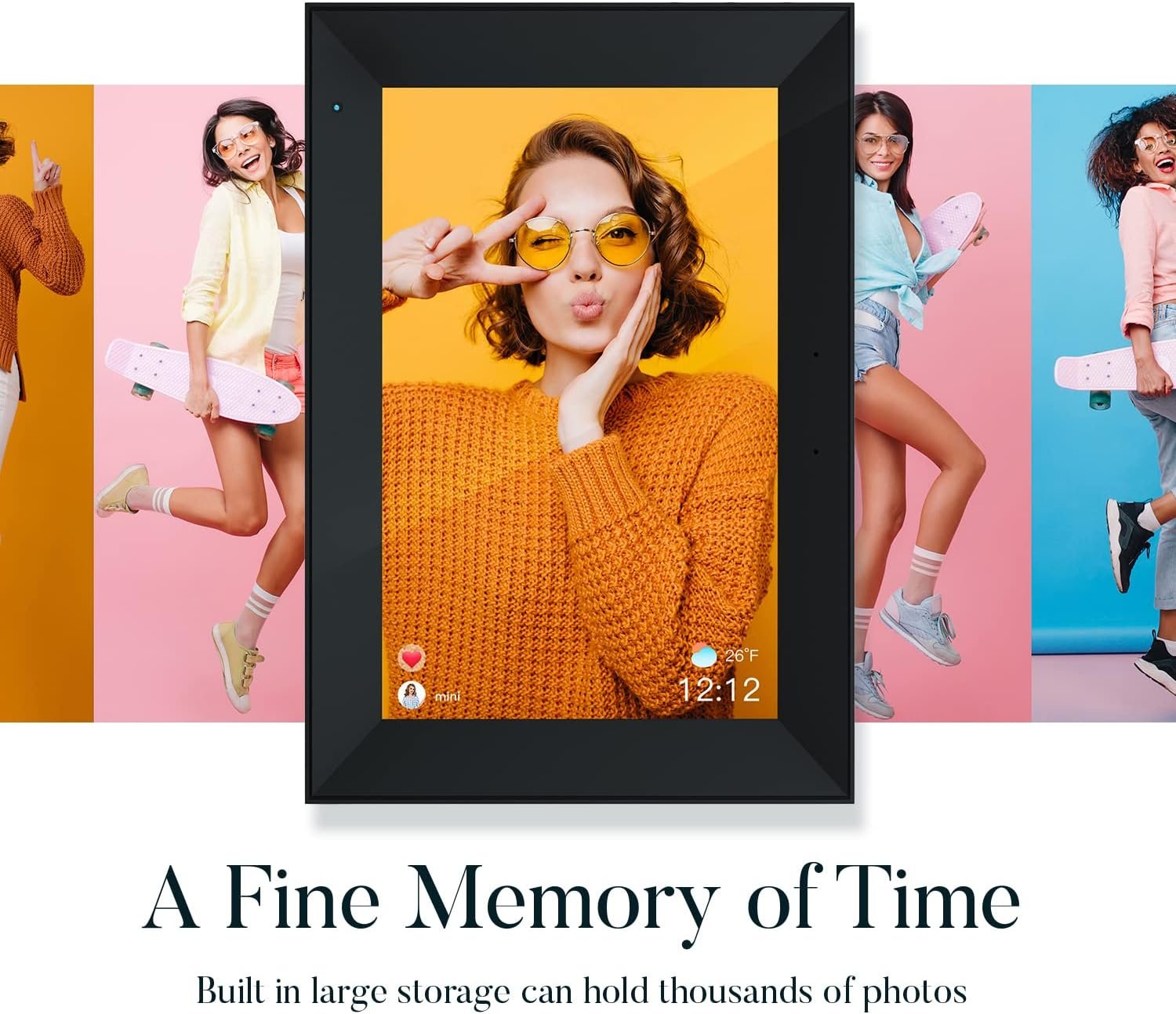 Digital Picture Frame 10.1 Inch WiFi Digital Photo Frame with 1280 * 800 IPS HD Touchscreen, Hyjoy 16GB WiFi Smart Frame Built-in Light Sensor Share Photos and Videos Instantly via AiMOR App - Image 8